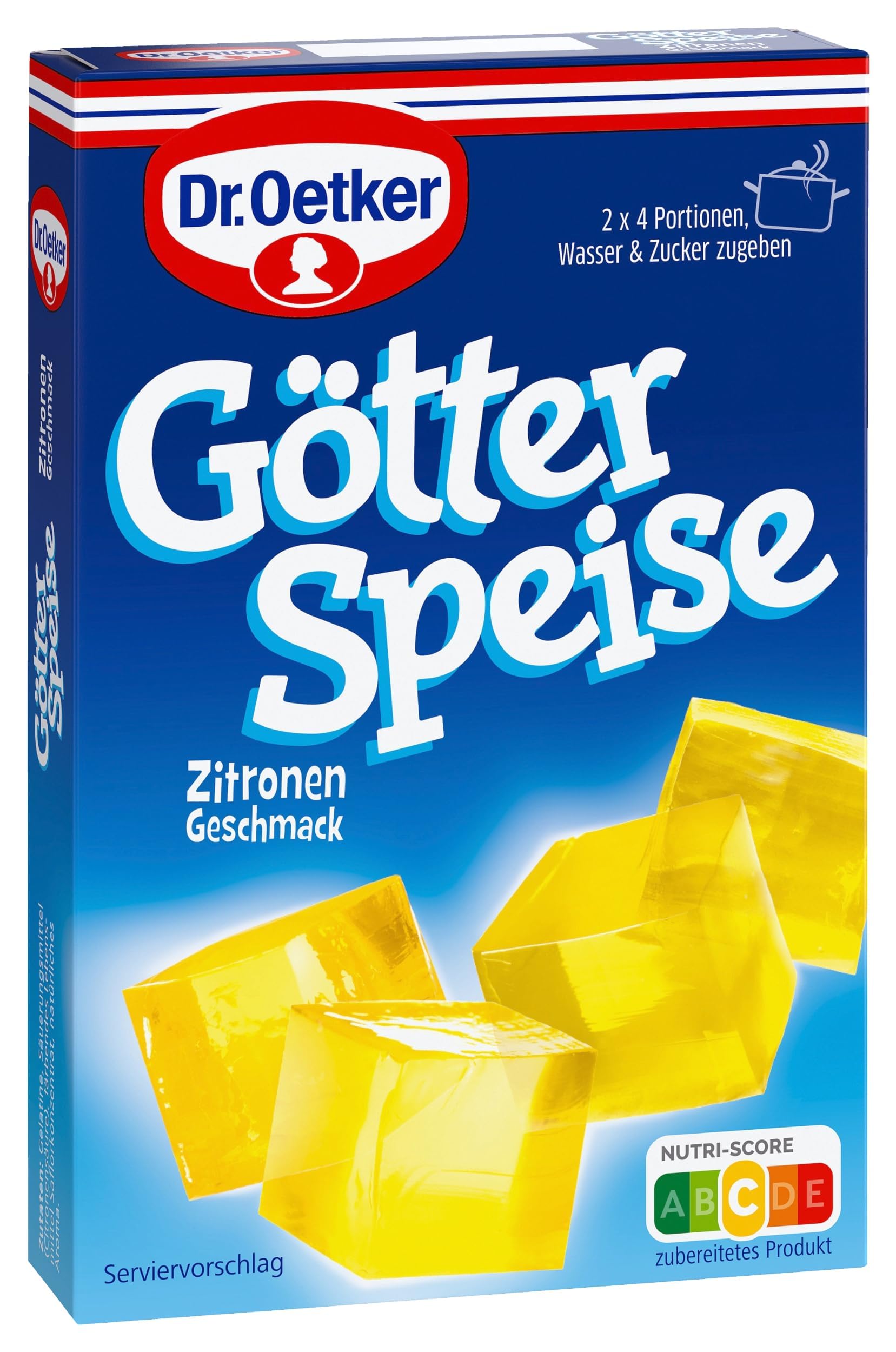 Dr. Oetker Götterspeise zum Kochen Zitronen-Geschmack, 16er Pack Dessertpulver für Wackelpudding mit Zitronen-Geschmack, 16 x 25,2 g