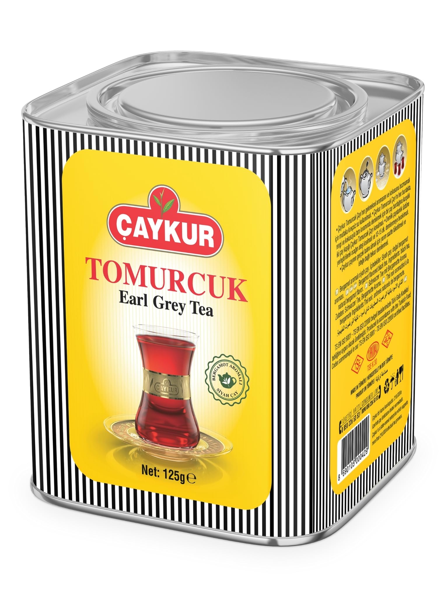 ÇAYKUR Earl Grey Tea Tomurcuk, Tea Buds, Loose Leaf with Natural Bergamot Aroma, Flavor Enhancer Young leaves Black Tea 125gr / 4.4 oz