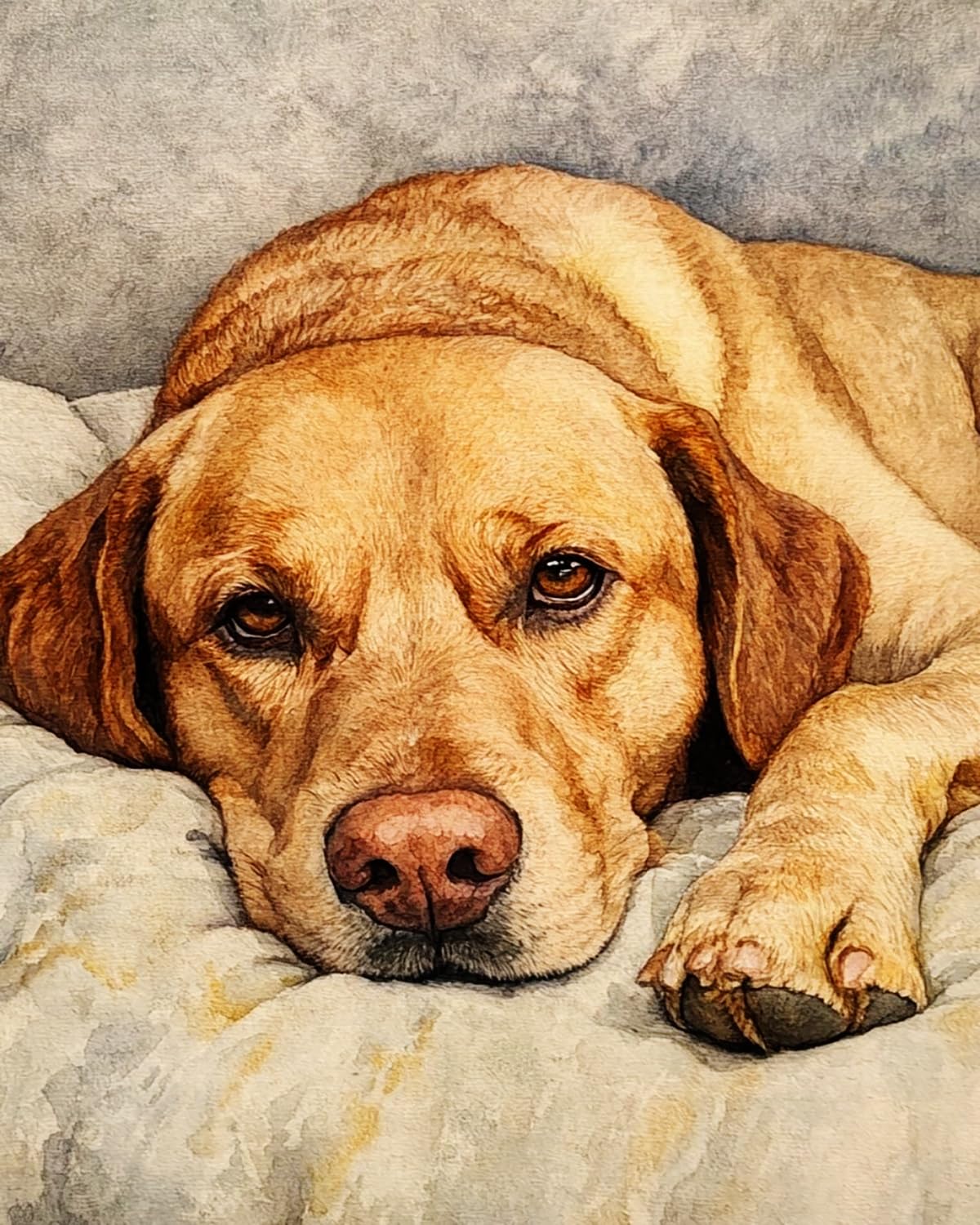 Liubaishi Multicolour Paint By Numbers For Adults, Lazy Golden Retriever, 40X50 Cm Acrylic Canvas Kit With 3 Brushes