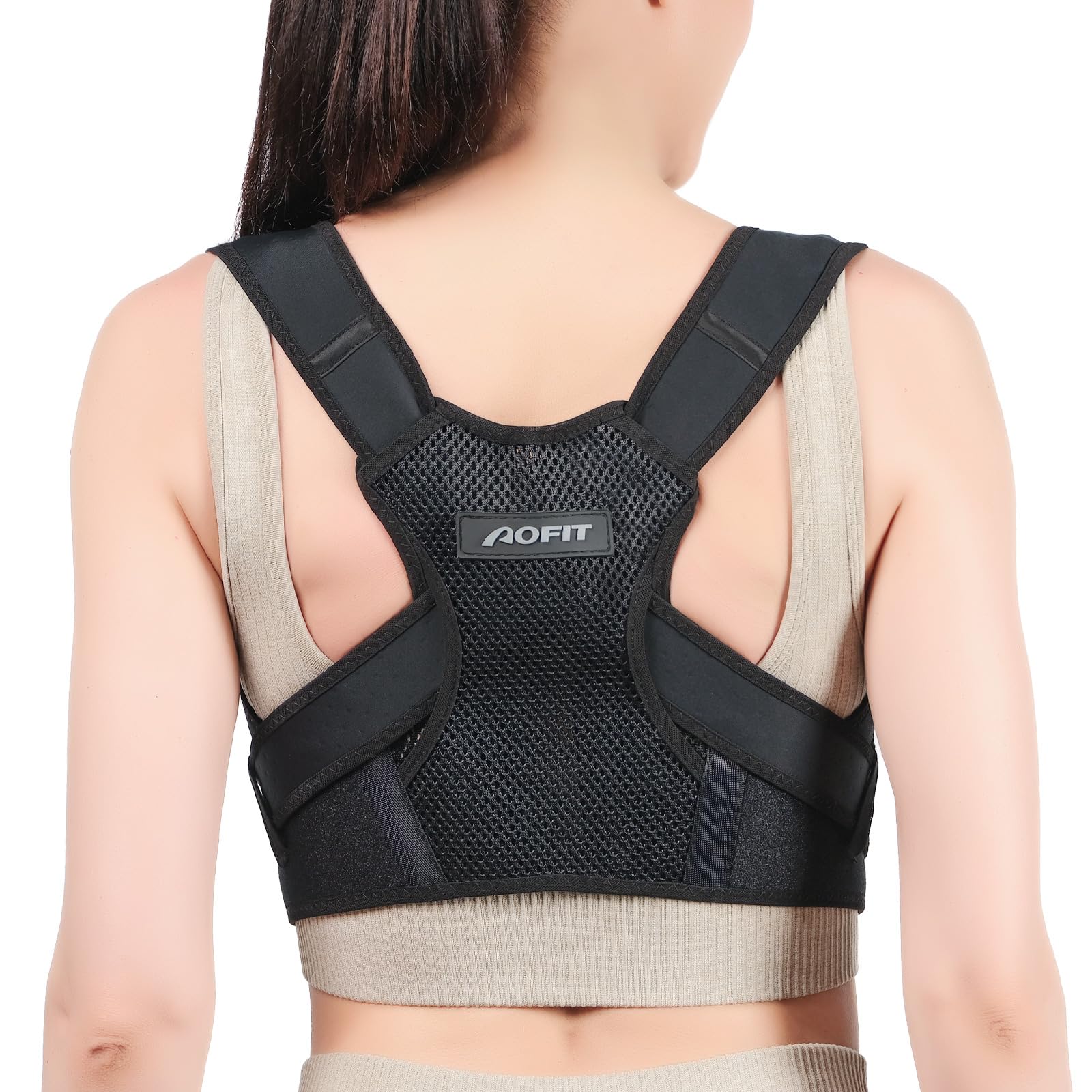 AOFIT Posture Corrector Back Brace for Women and Men, Adjustable Lightweight Upper Braces Posture Corrector, Shoulder Pain Relief Under Clothes SIZE M