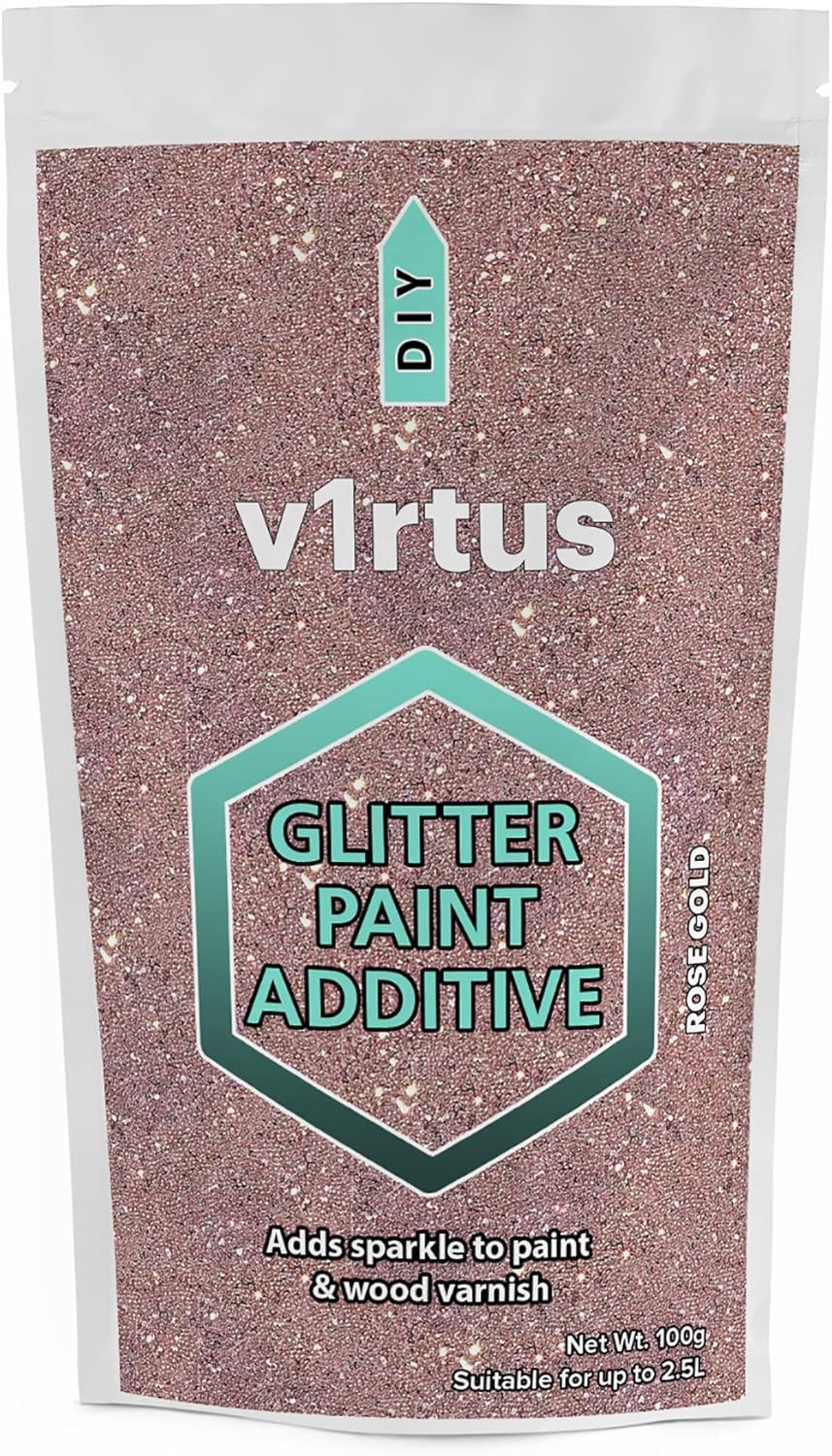 V1RTUS Rose Gold Glitter Paint Crystal Additive 100g / 3.5oz for