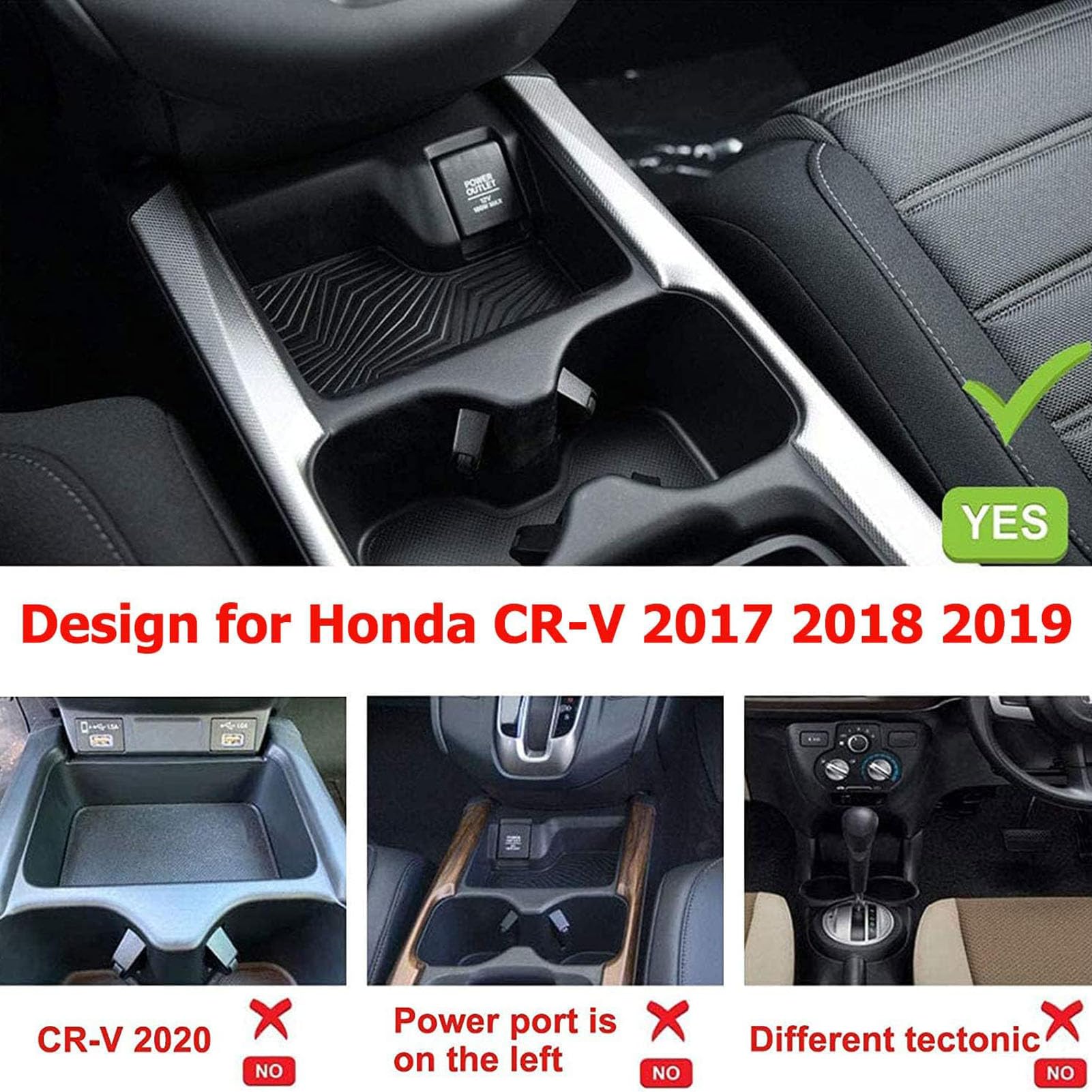 CenNa Caricabatteria per Auto Wireless per Hon-da CR-v (2017 2018 2019) Accessorio per Tutti I Modelli con Wireless da 15 W E Doppia USB Qc3.0 Regalo di Ricarica Rapida per La Famiglia