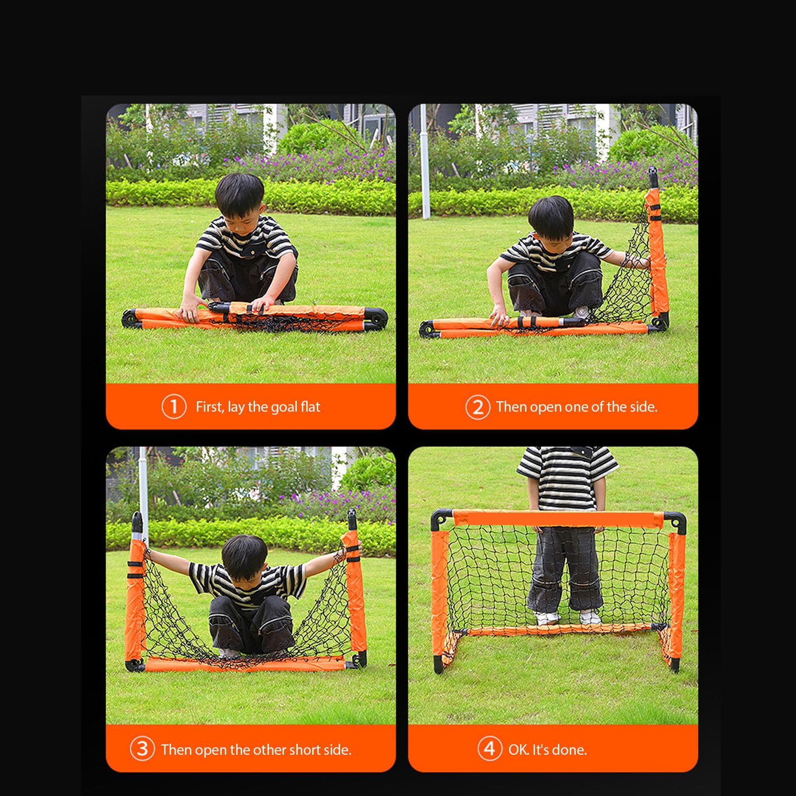 Porta da Calcio Pieghevole Pop-up, Porta da Calcio Portatile per Bambini per Interni Ed Esterni in Cortile