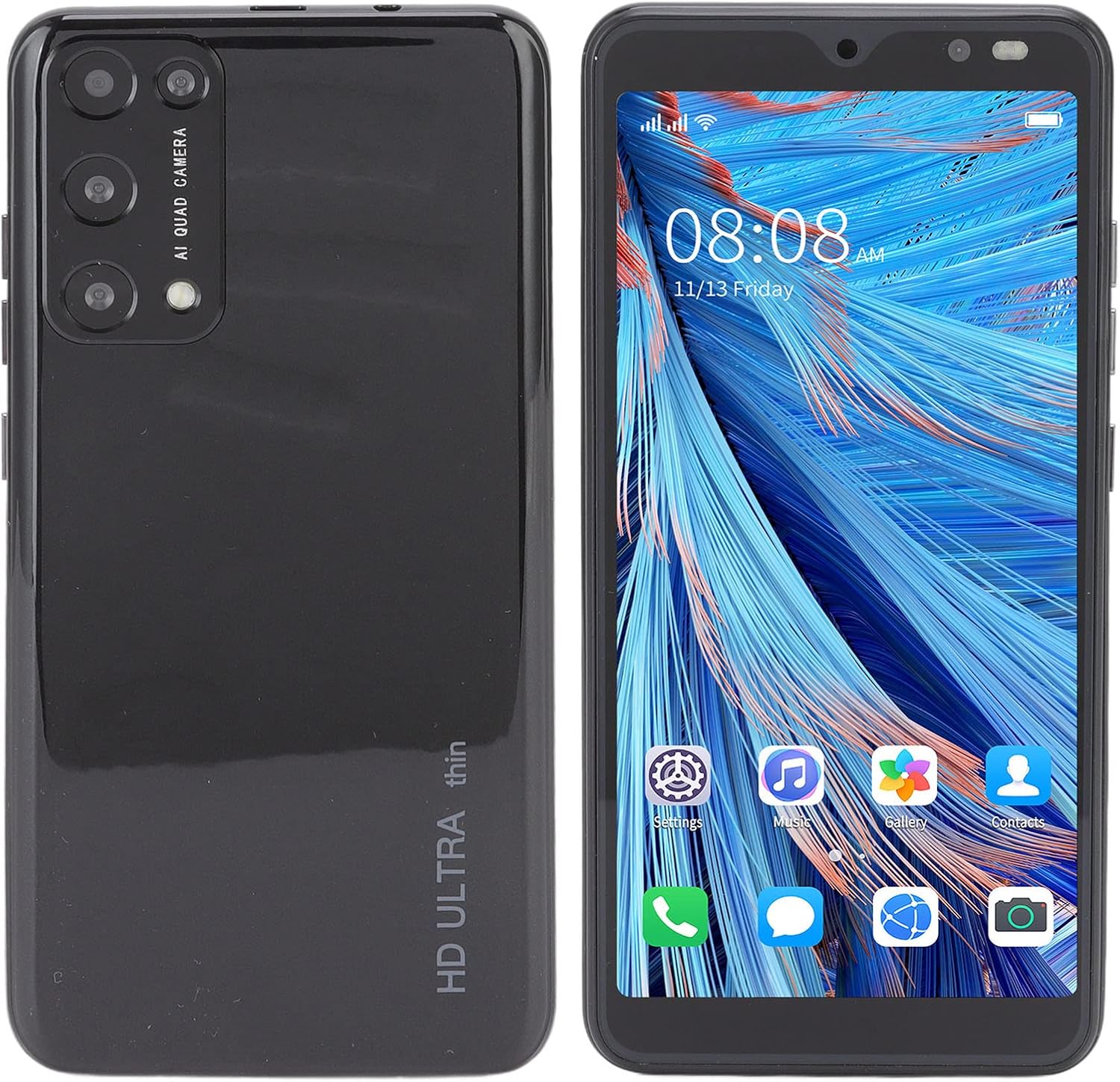 VBESTLIFE Rino8 Pro Unlocked Android Smartphone, 5.45Inch Full Screen Display, 2GB 32GB ROM, 5MP Rear Camera, Dual Card Dual Standby Cell Phone for Android(Black)