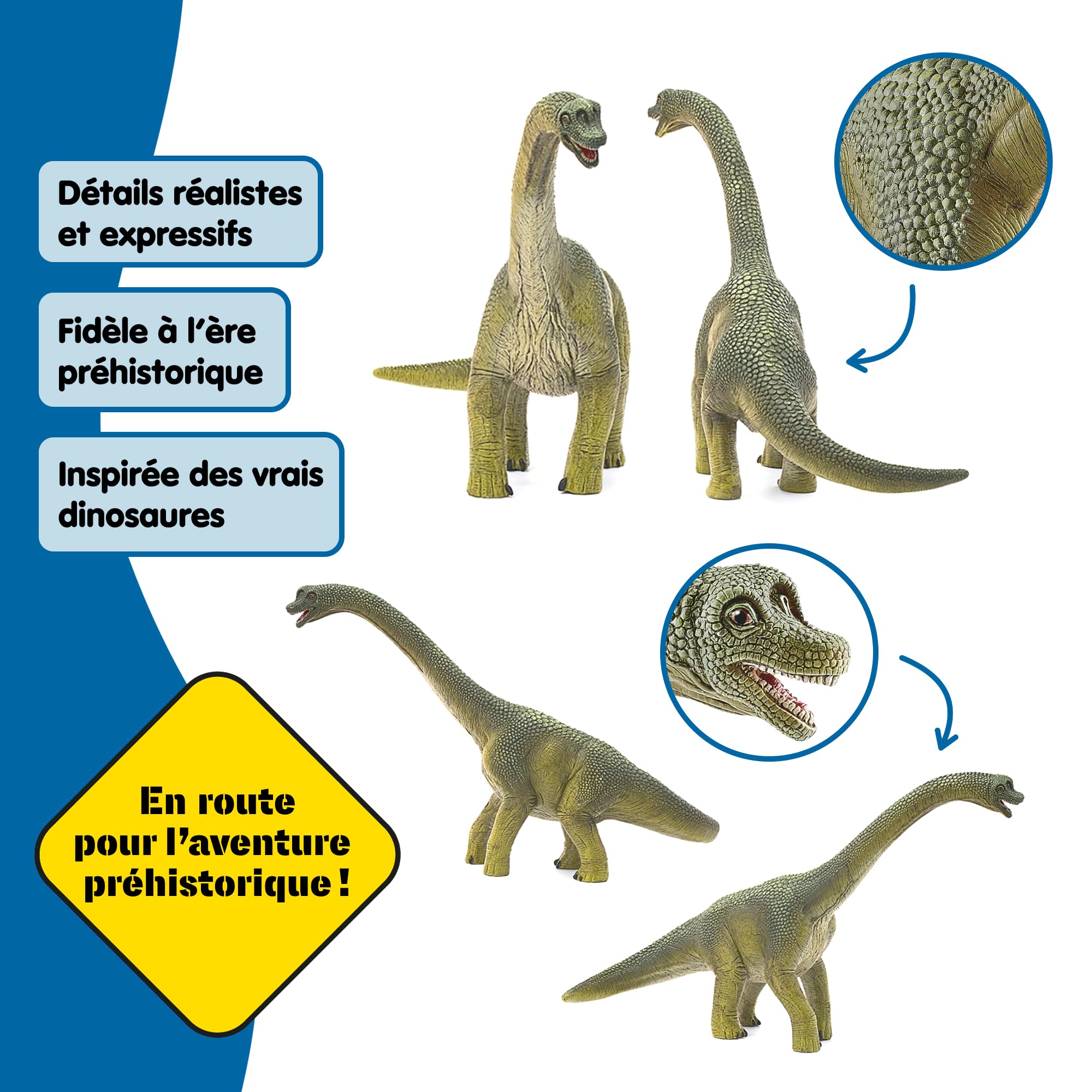 Schleich Dinosaurs Brachiosaure 14581 Jouet Dinosaure Fidèle aux Détails 30 x 12 x 19 cm