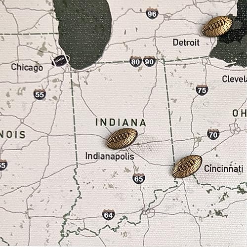 Miniatura 9 de Holy Cow Canvas Personalized Canvas Football Stadium Map Tracker with Pins, Football Stadium Map with Push Pins, Customized Football Gift, Push Pin