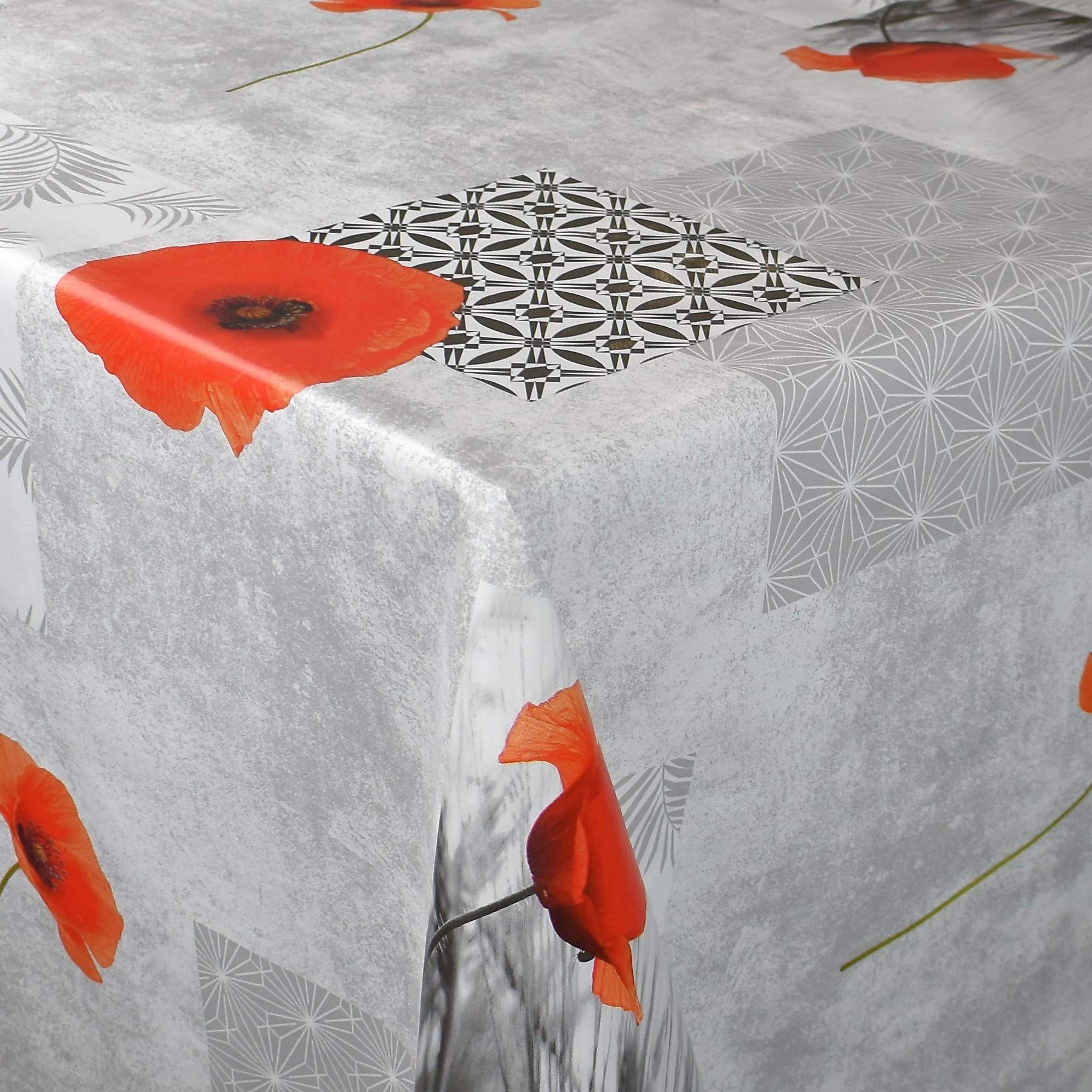 KEVKUS Nappe En Toile Cirée 01410-05 Coquelicot Fleurs