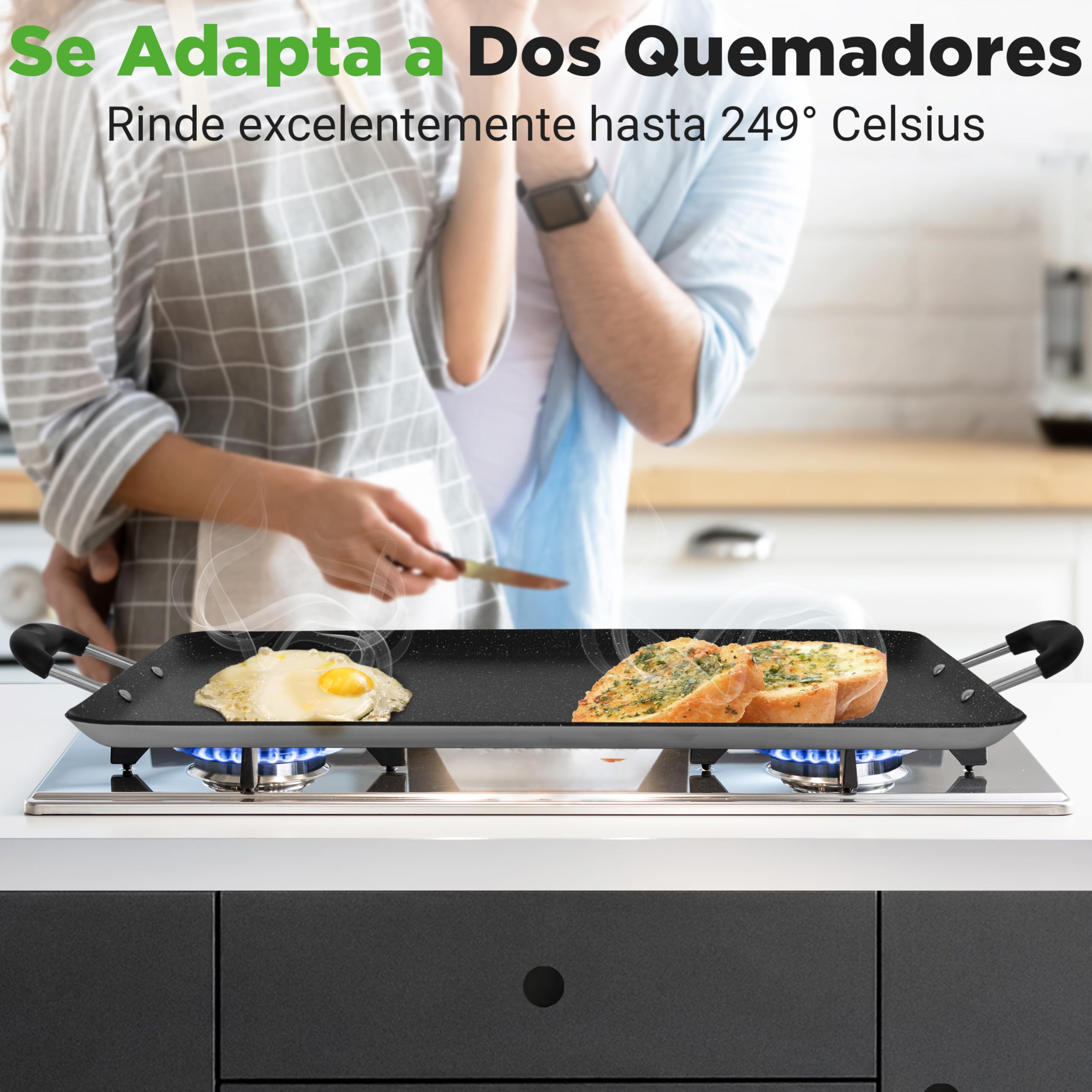 Nutrichef sarten parrilla, Grill, 28cms, Anodizada, Asador, Plancha cocina, Antiadherente, Asas reforzadas, Apto para lavavajillas