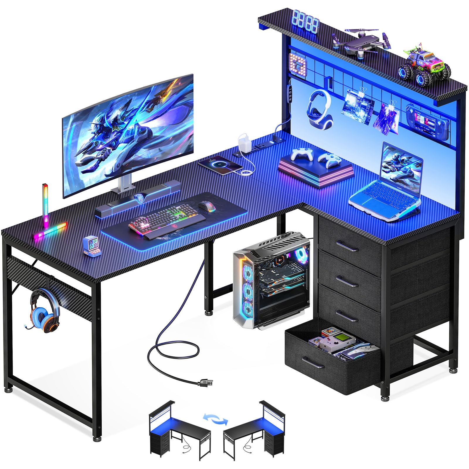 MOTPK 43 L Shaped Gaming Desk