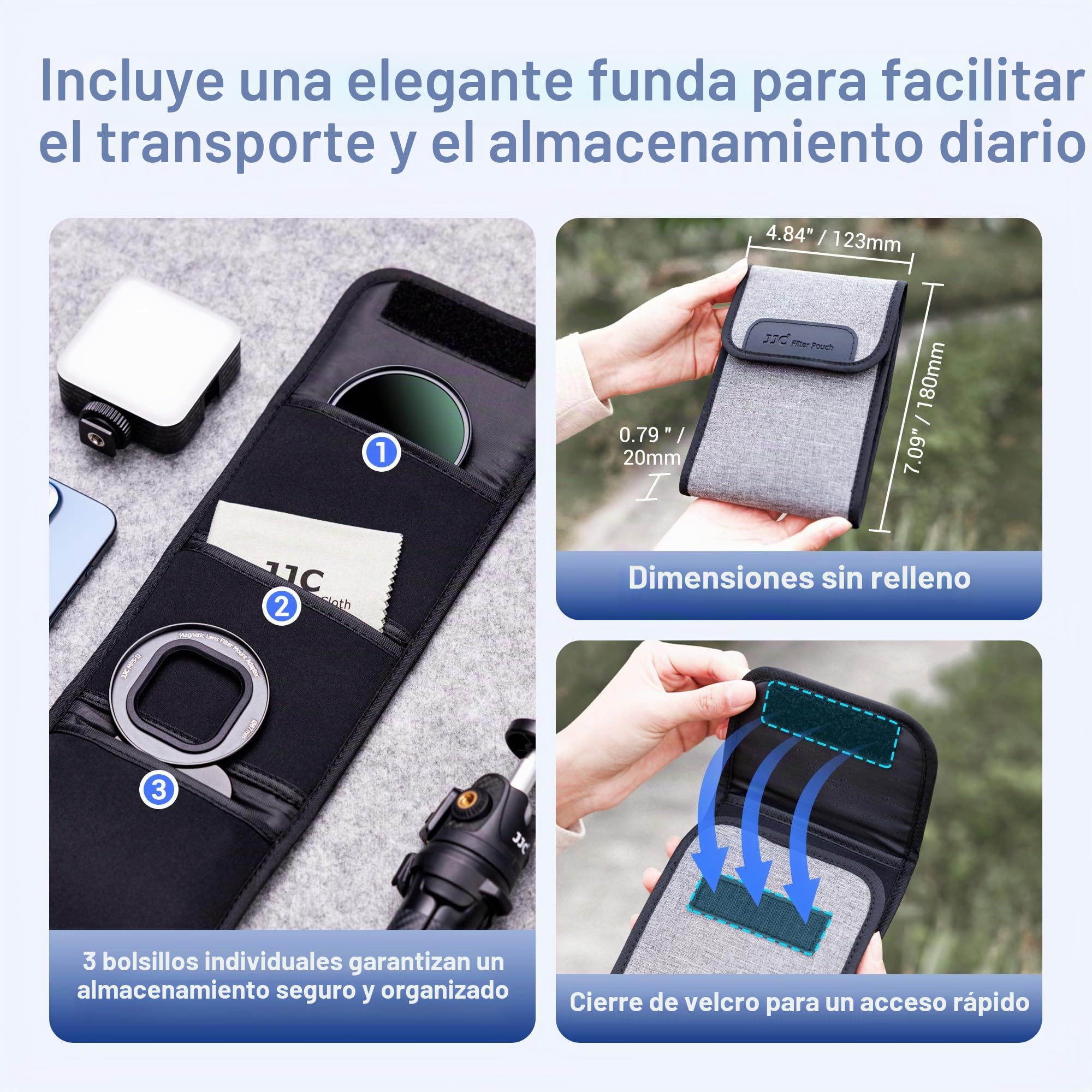JJC Adaptador de Filtro Magnético para Teléfono de 67 mm con Filtro ND2-128 (7 Pies) para iPhone 14/15/16 Pro/Plus/Max Series