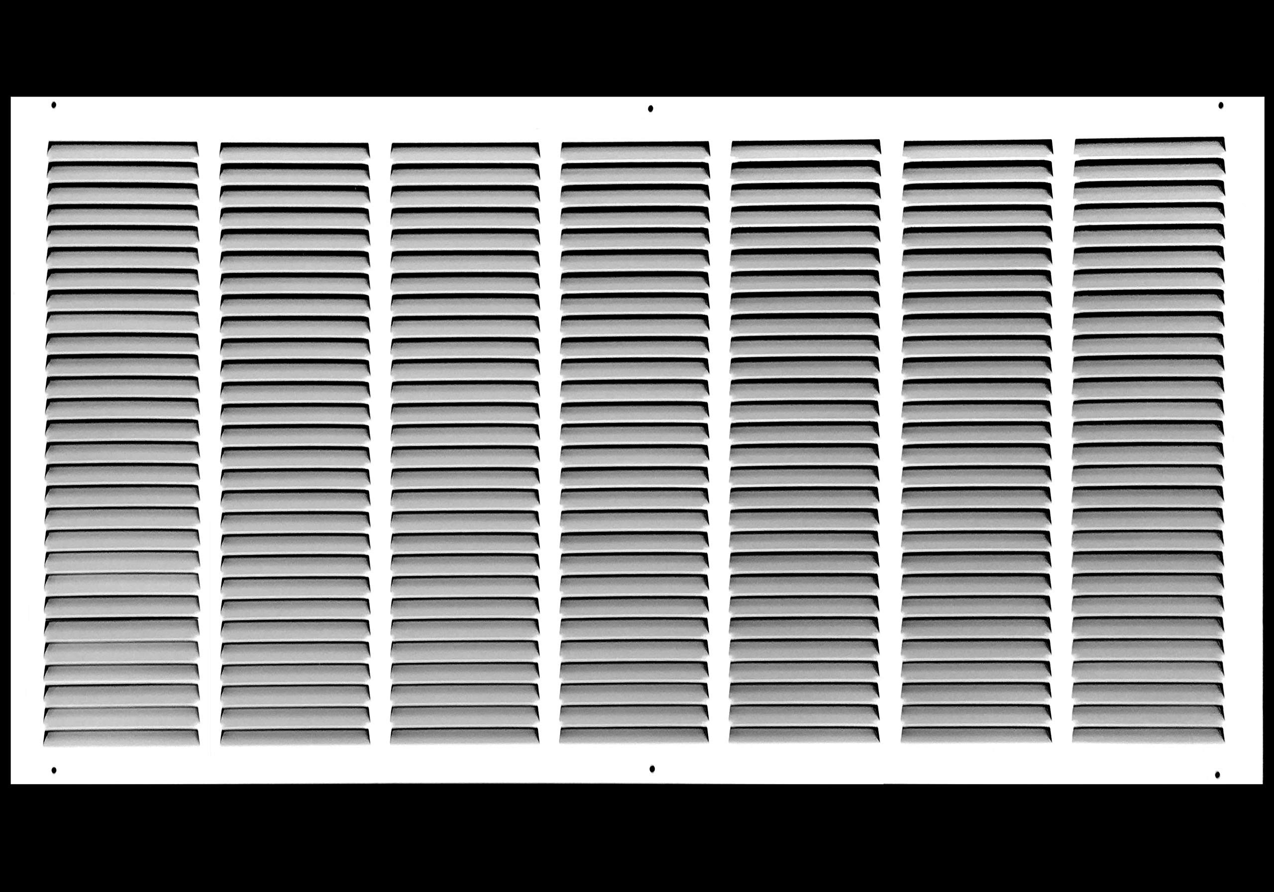 14'' x 8'' [Duct Opening] Flat Stamped Steel Return Air Grille by - Sidewall and Ceiling - HVAC Premium Vent Duct Cover - White [Overall Dimensions: 15.75''w X 9.75''h] — view 79