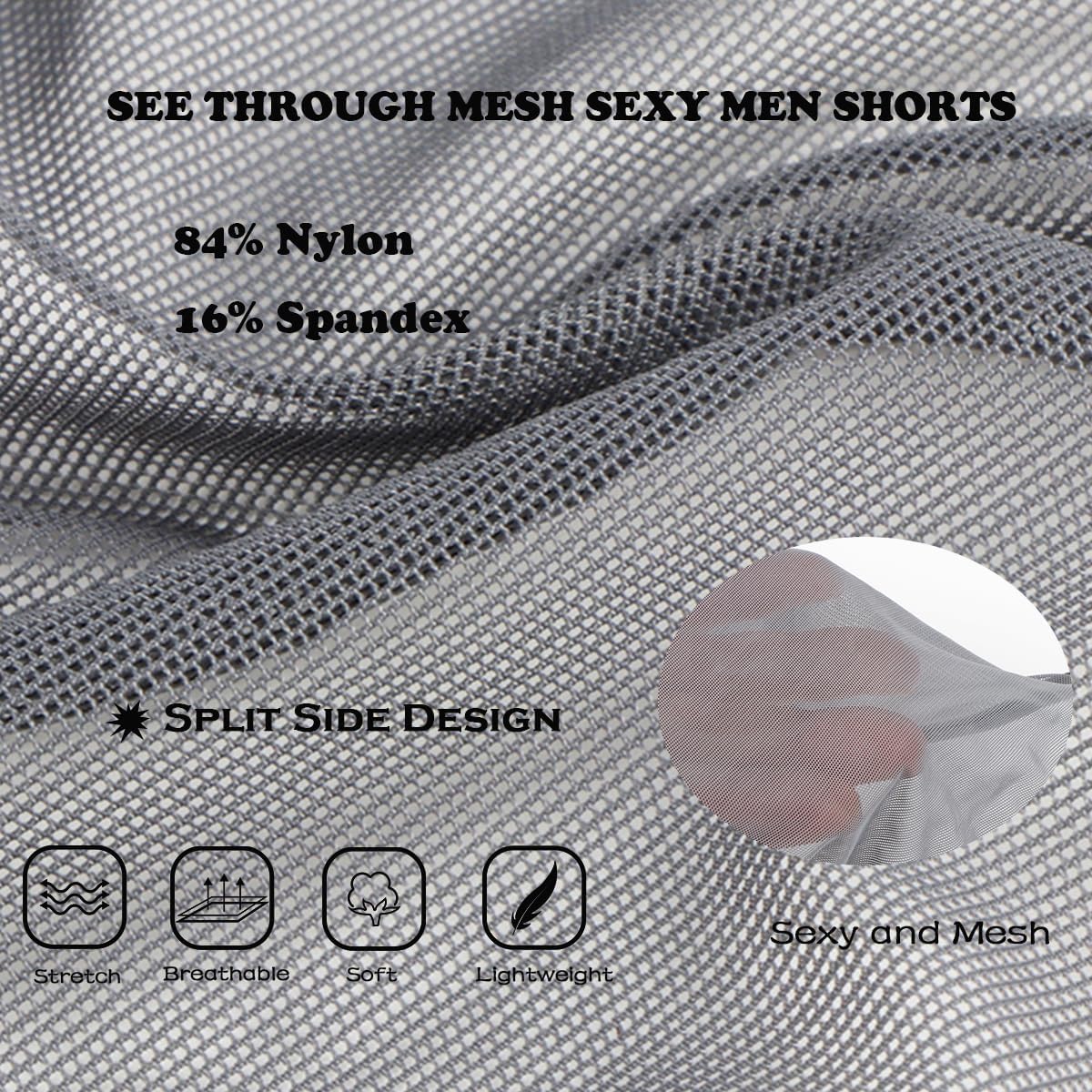 ZONBAILON Men's Boxer Shorts Loose Split Side Mesh See-Through Sexy Breathable Underwear M L XL 2XL 3XL - Image 5