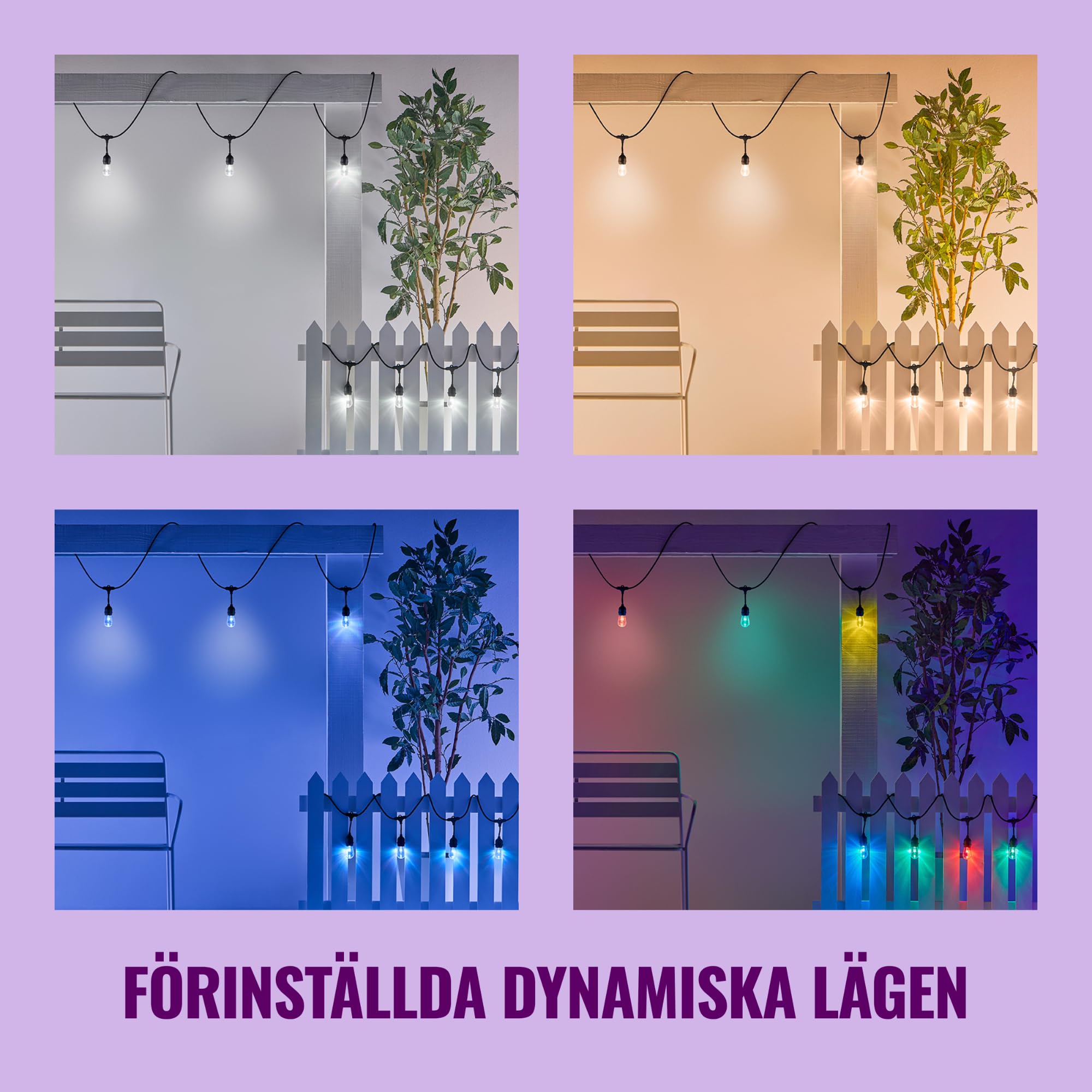 WiZ smarte Lichterkette Tunable White & Color, dimmbar, 16 Mio. Farben, smarte Steuerung per App/Stimme über WLAN