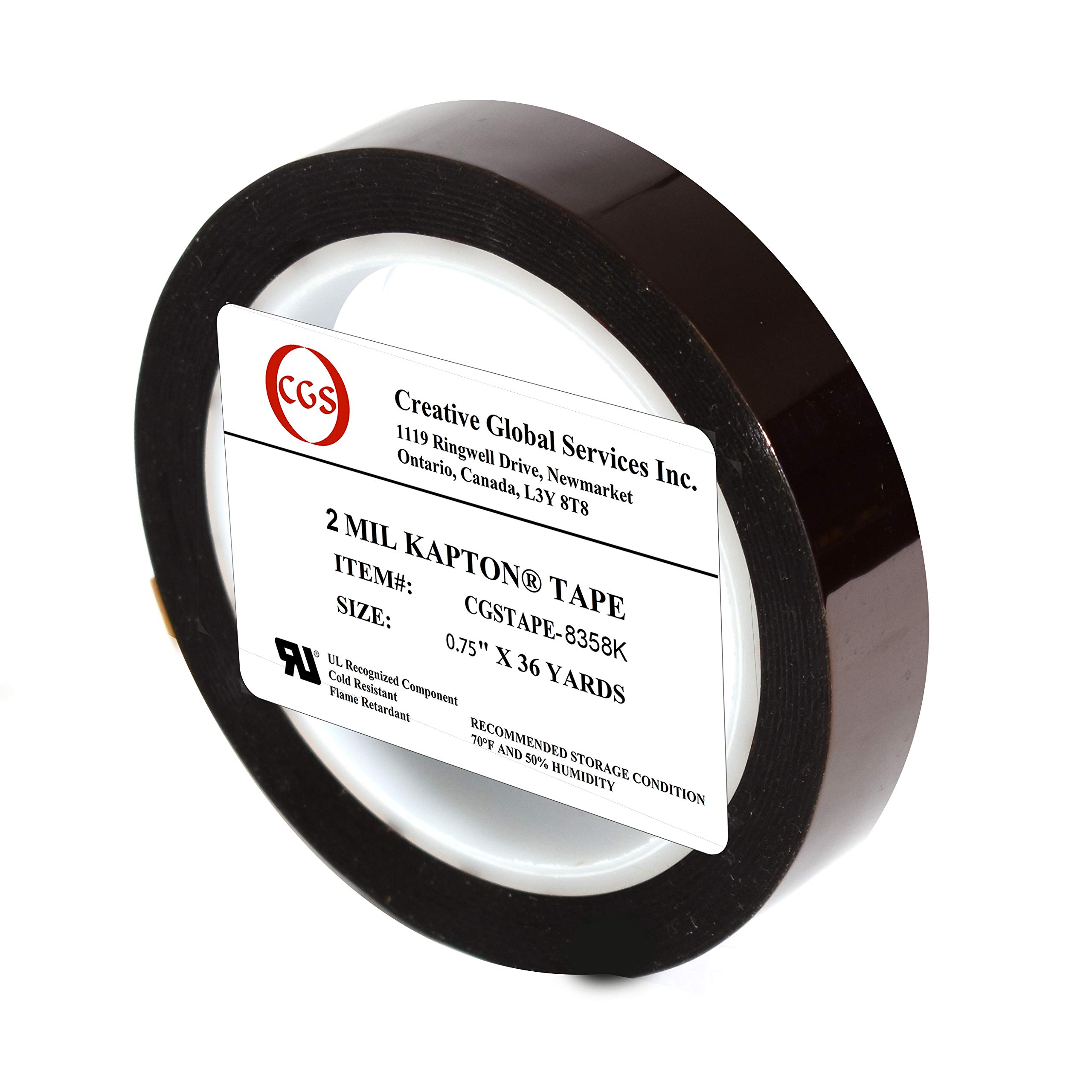 CGS, cinta adhesiva Dupont Kapton de 2 mil (poliimida), alta temperatura y cinta térmica, para soldadura, electricidad, enmascaramiento, aplicación de impresora 3D.