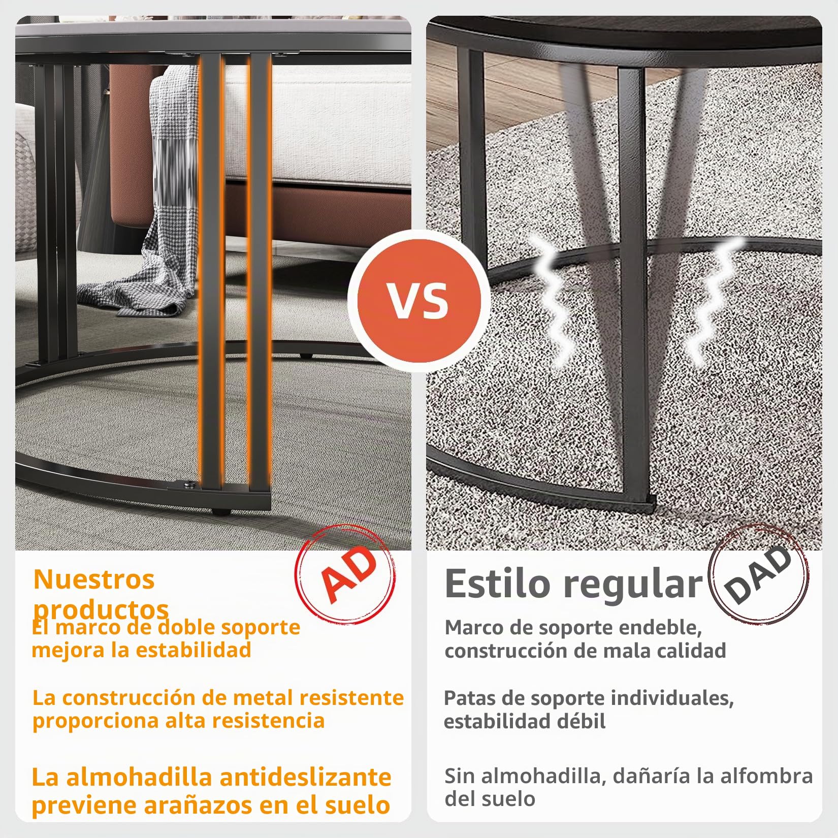 FATIVO Mesas de Centro de Mármol: Juego de 2 Mesa Auxiliar Redondas de Piedra Sinterizada Blanco, Mesa de Café de Estilo Nórdico, Adecuada para salón y Dormitorio