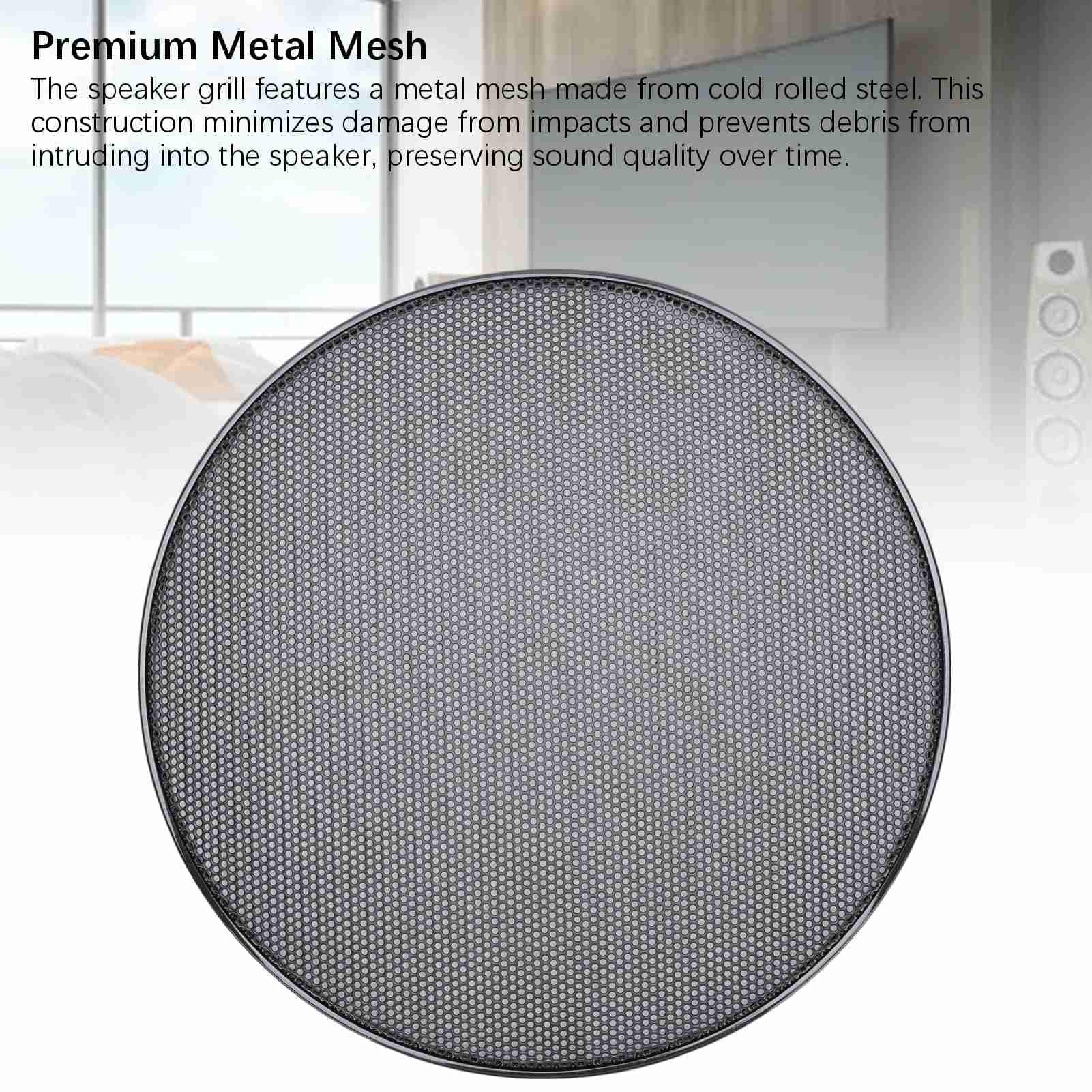 FAUOSWUK 2PCS Speaker Grill Covers, 260mm OD Metal Speaker Grill Material for Home Theater Car Marine Universal Round Speaker Grills Cover with ABS Frame