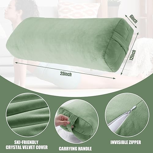 Miniatura 2 de HOMBYS Almohada de espuma triturada para yoga y meditación restaurativa, versátil almohada de apoyo de yoga rectangular de alta calidad con funda de