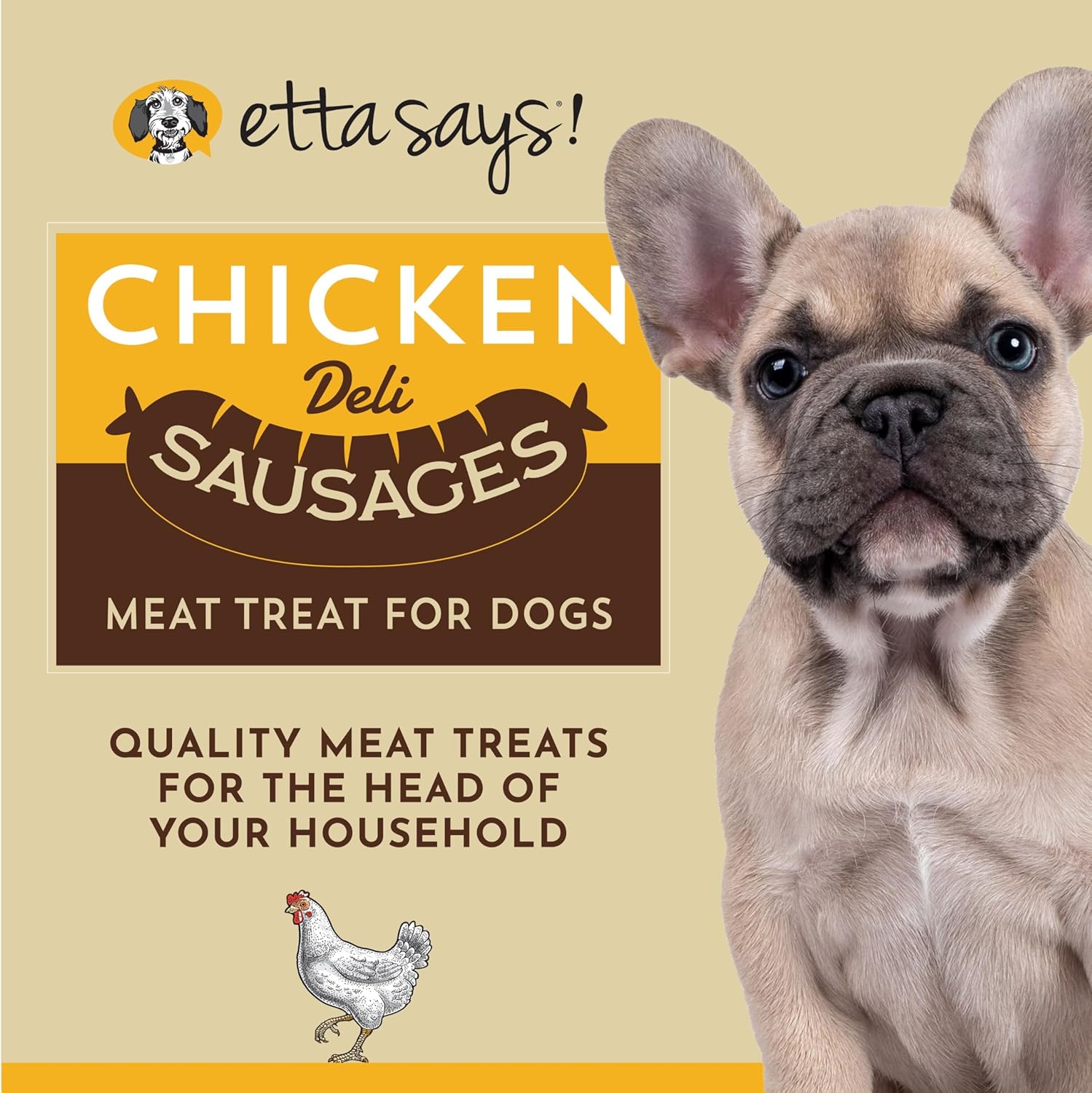 etta says! Deli Sausages - Premium All Natural Chicken Meat Treats for Dogs - High Protein Dog Chews - Human Grade - Made in The USA (6 Count Pack of 1)