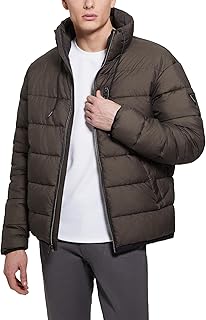 GUESS Men's Ald Stand Collar Quilt Puffer