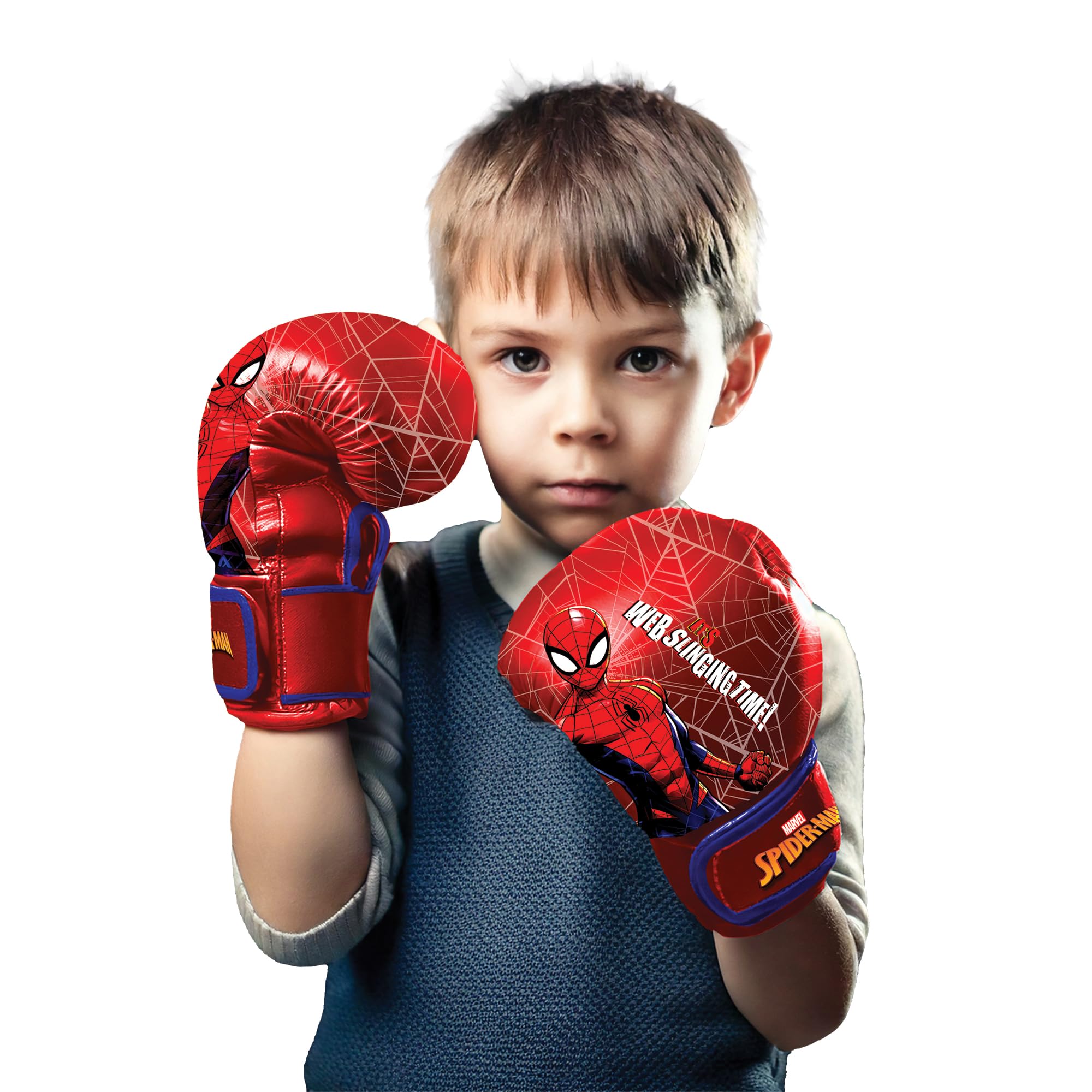 Hy-Pro Sac de Boxe Gonflable Spiderman sous Licence Officielle avec Gants de Boxe – Sac de Boxe sur Pied pour Enfants, Jouets et Cadeaux, 5 Ans et Plus