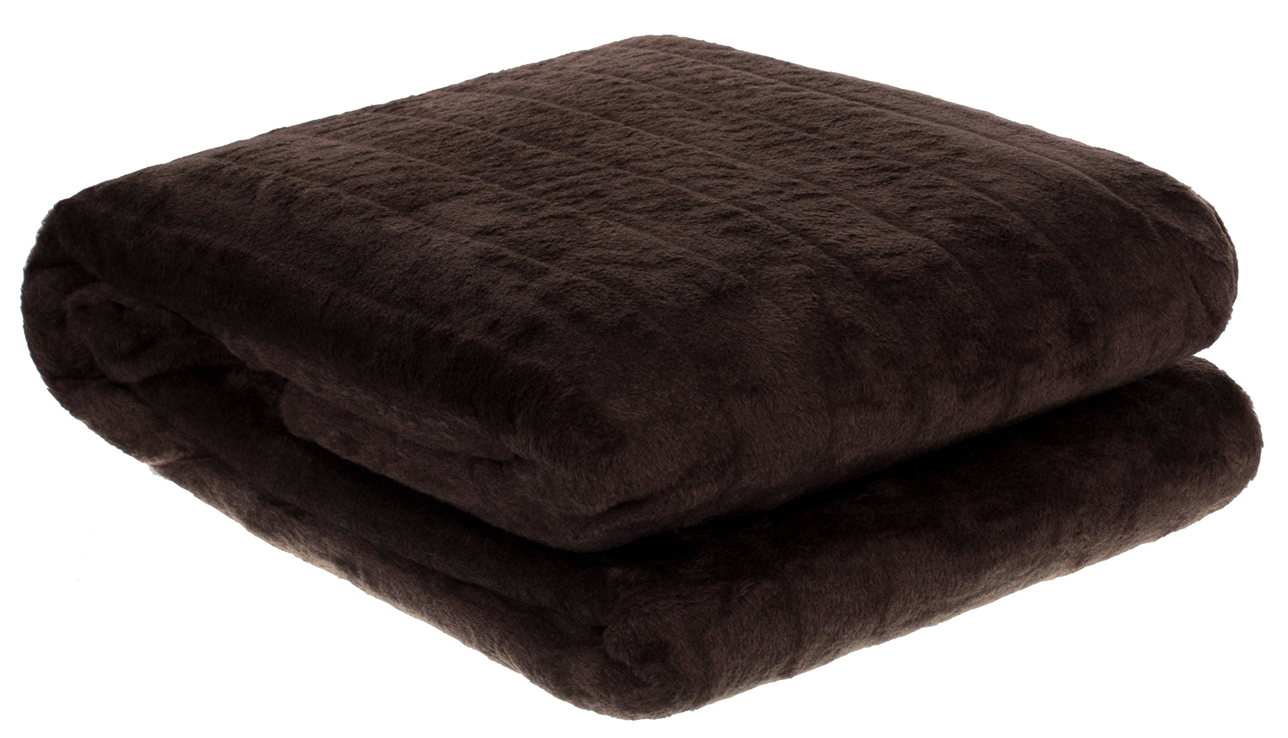 Brandsseller Felldecke 180x220 cm Kuscheldecke Nerzfelloptik - Braun