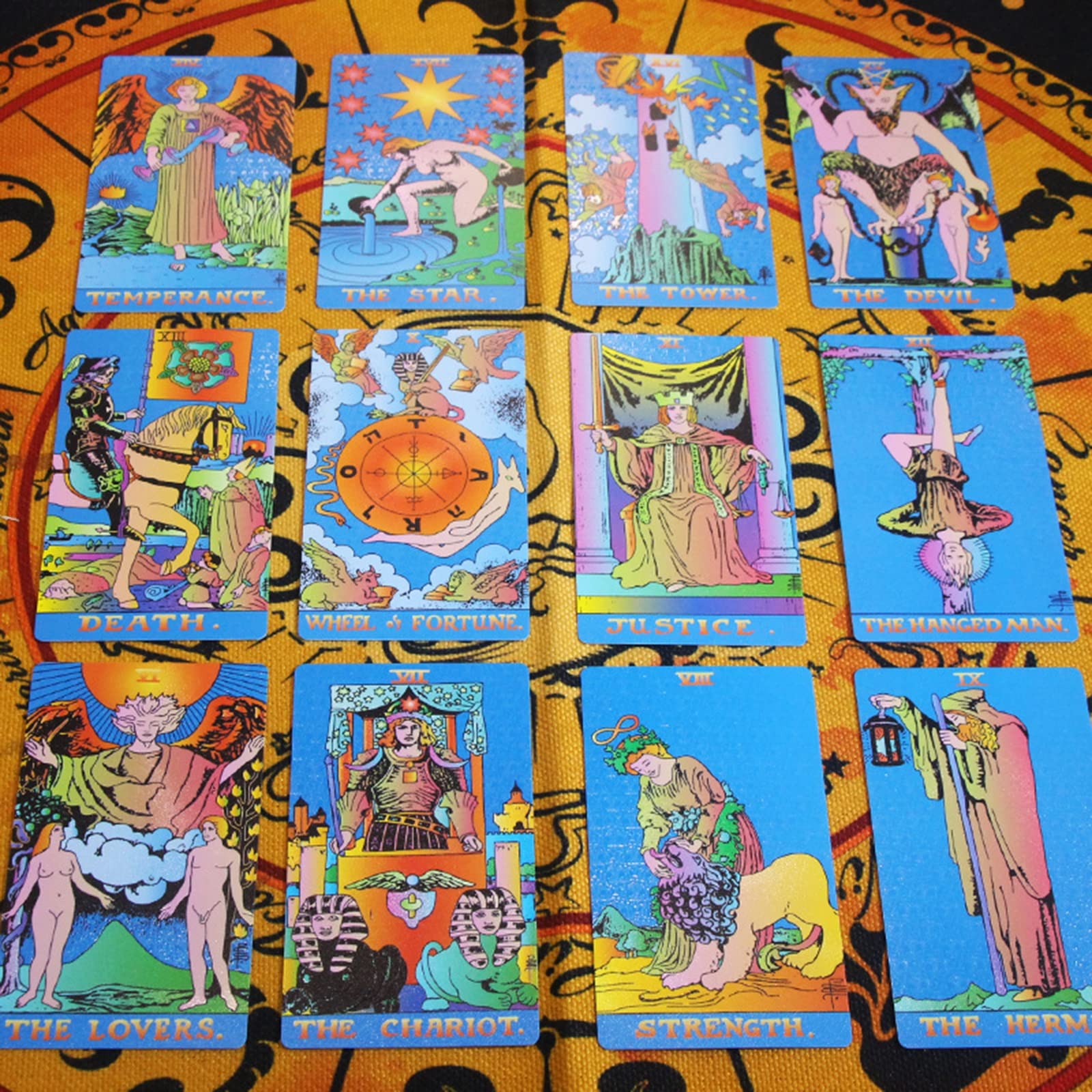 Jeu de cartes de tarot for débutants, jeu de cartes de tarot, cartes de tarot avec guide for débutants, imperméable en PVC holographique 78 jeux de tarot classiques, jeu de divination, outil de divina