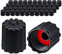 Vista 44 de 10 piezas de tapas de válvula de neumático TPMS con vástago largo, tapas de válvula de rueda de plástico negro para TPMS TR20008, tapas de vástago