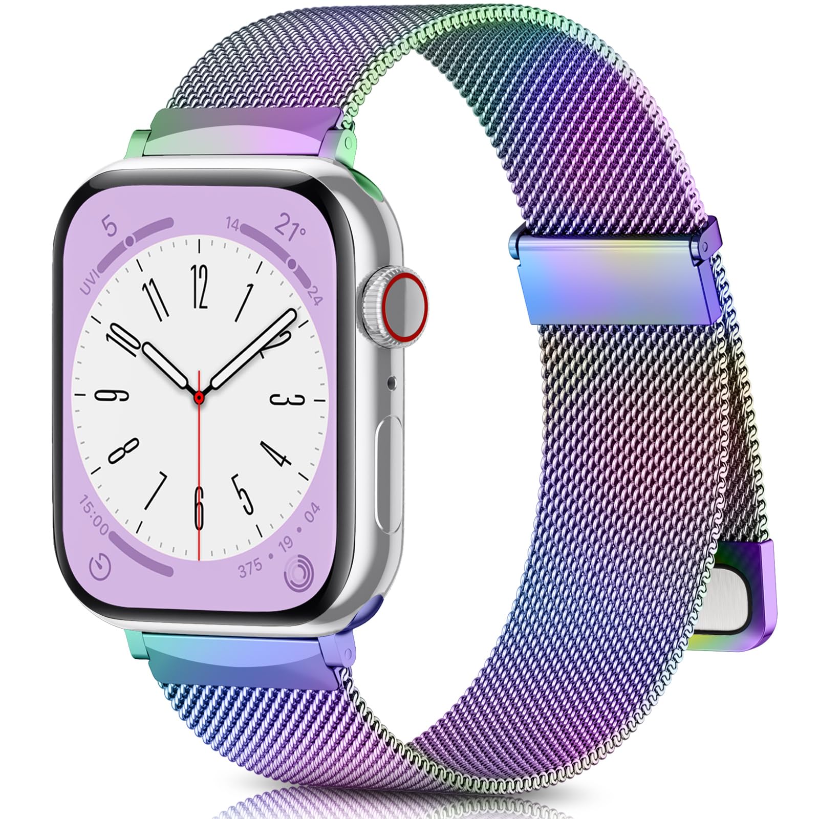 Easuny for Apple Watch Band Series 10/9/8/7/6/5/4/3/SE/Ultra (Double Strong Magnetic Milanese Loop)-Soft Metal Wristband for Women iWatch 38mm 40mm