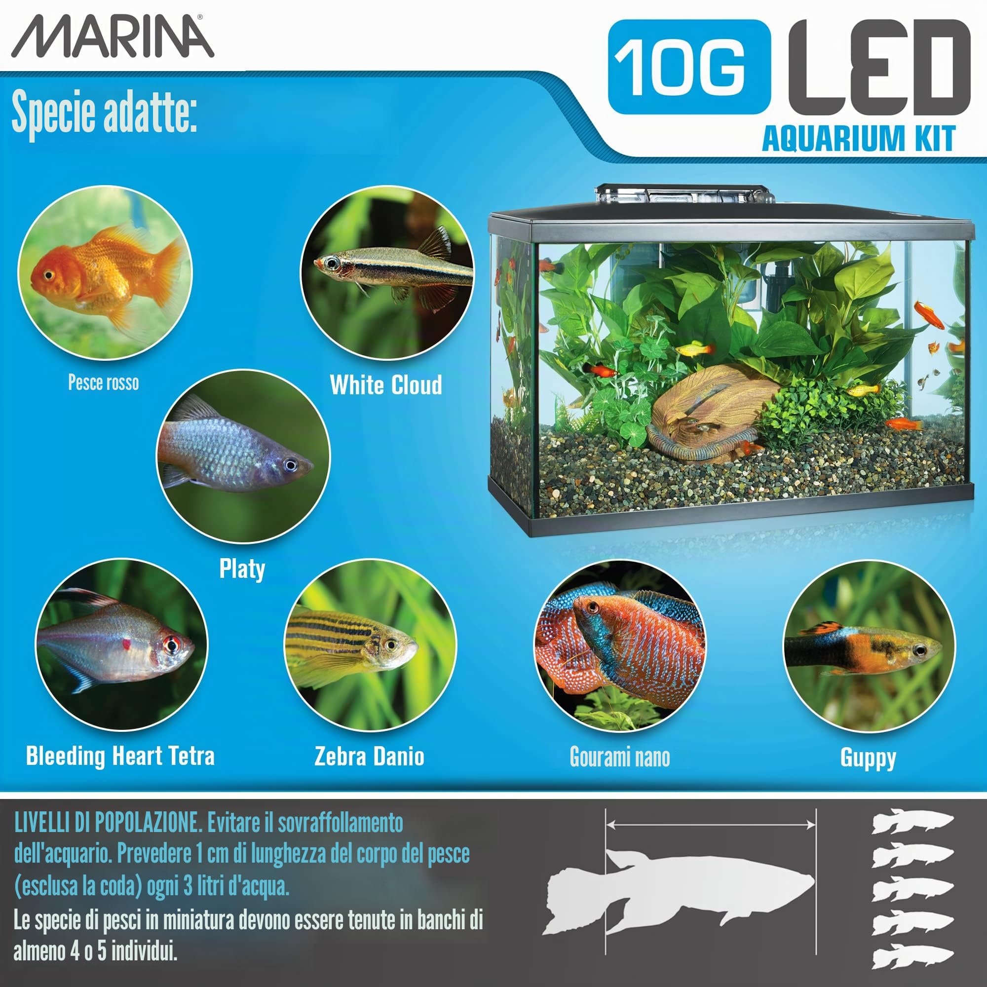 Marina Led Kit Acuario 10G 38 L