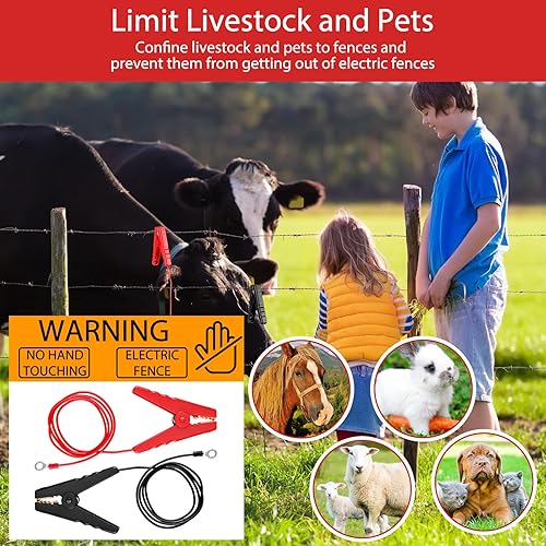 Miniatura 4 de 6 piezas de alambre eléctrico de 3 pies para valla de conexión solar, conectores de cerca, cargador eléctrico, valla eléctrica, alambre de cobre con
