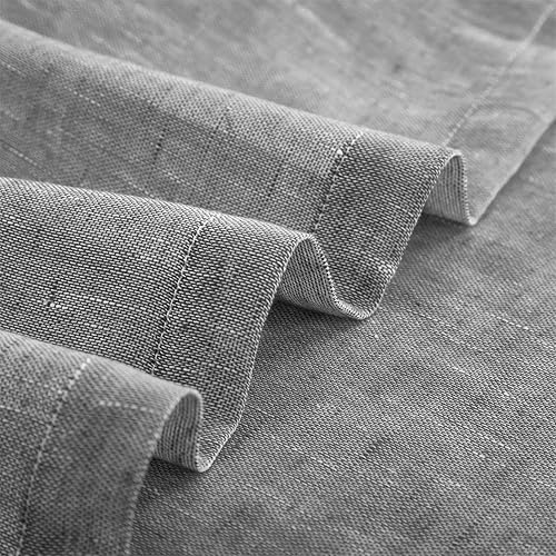 Miniatura 10 de LOYOLADY Cortinas de lino de arpillera de 84 pulgadas de largo, juego de 2 paneles de cortinas semitransparentes para dormitorio, cortinas de lino