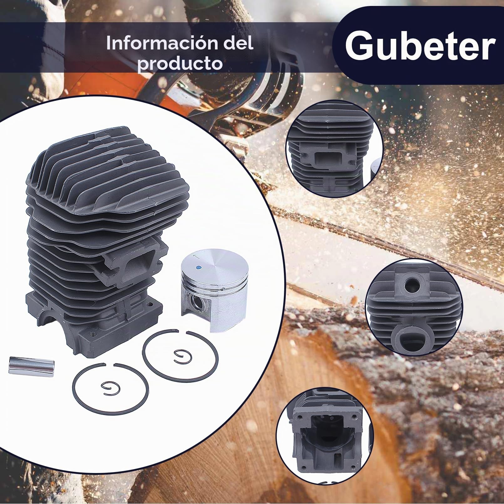 Motor Cilindro Pistón Carby Buffer Set Kit, para Stihl 023 025 Ms230 Ms250 Motosierra, 11230201209, 1123 020 1209, 11230300408, 1123 030 0408, 11231400608, 1123 140 0608
