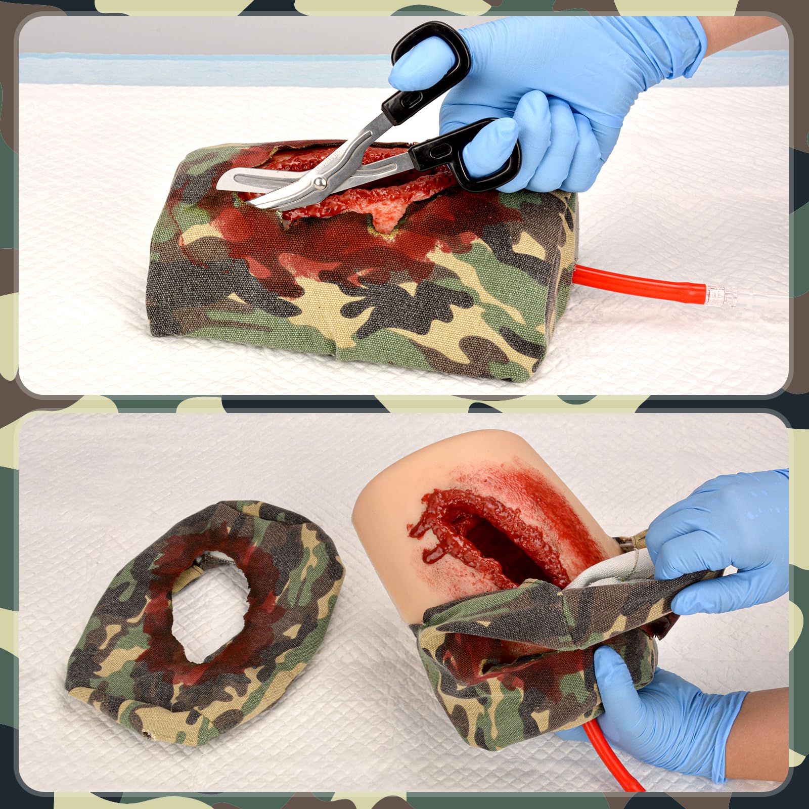 Oberschenkel-Lazeration Wundpackungs-Trainer für Blutstillung in der medizinischen Ausbildung, Erste-Hilfe-Notfallpraxis und militärisches Traumatraining.