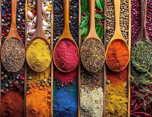 Taladro completo 5D para especias, cuchara, pimientos, cocina, cuadrado de diamante, pintura por números, kits para adultos y punto de cruz de