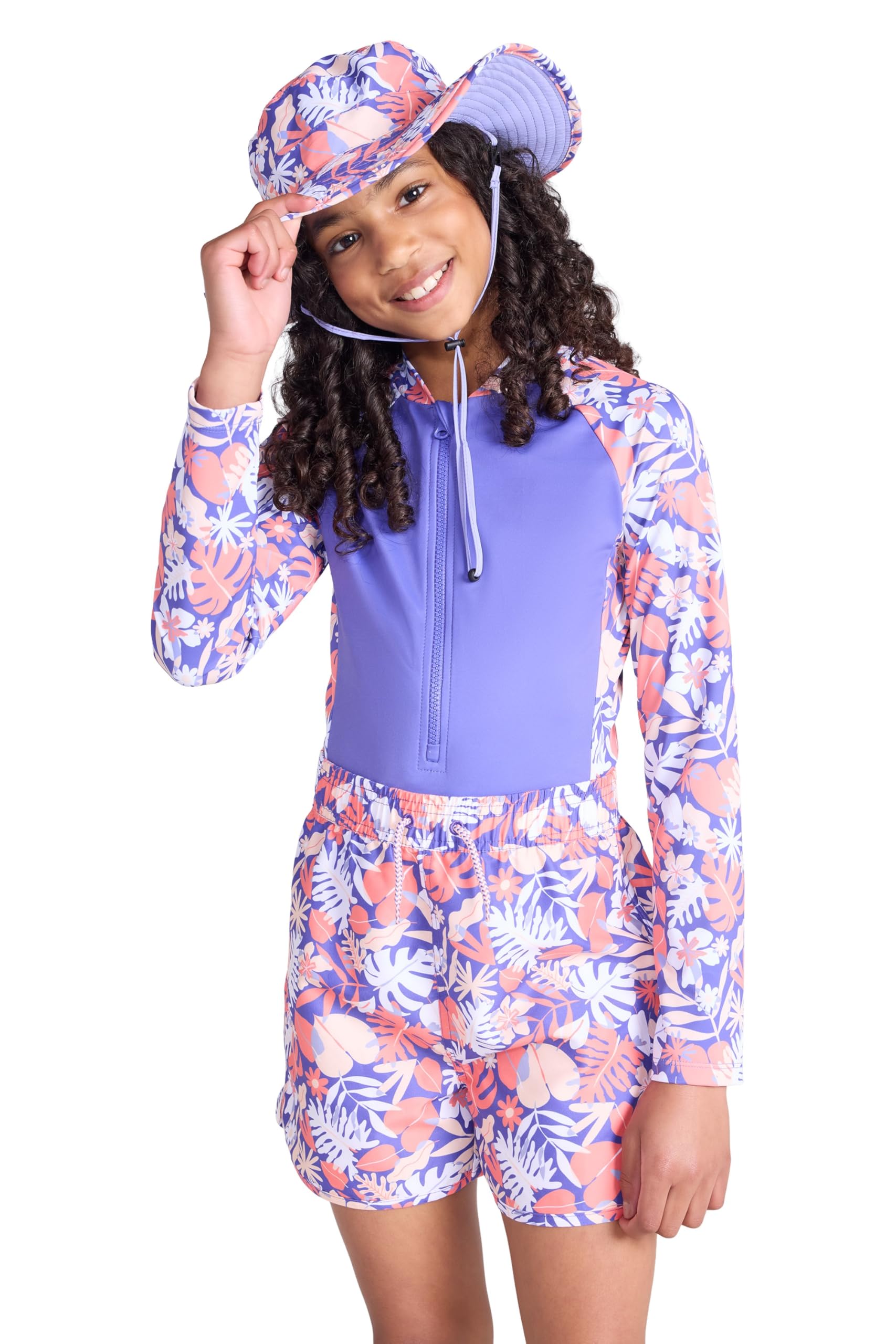 Mountain Warehouse Mira Kids Rash Swimsuit - Lightweight, Stretchy Children Rashie, Boys & Girls - Spring Summer, Beach, Swimming, Pool, Diving & Water Sports Purple Kids Size 11-12 Years