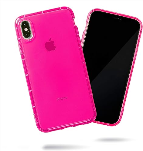 SteepLab Funda con resaltador para iPhone 8 Plus serie N X (llamativo rosa intenso, iPhone Xs Max)
