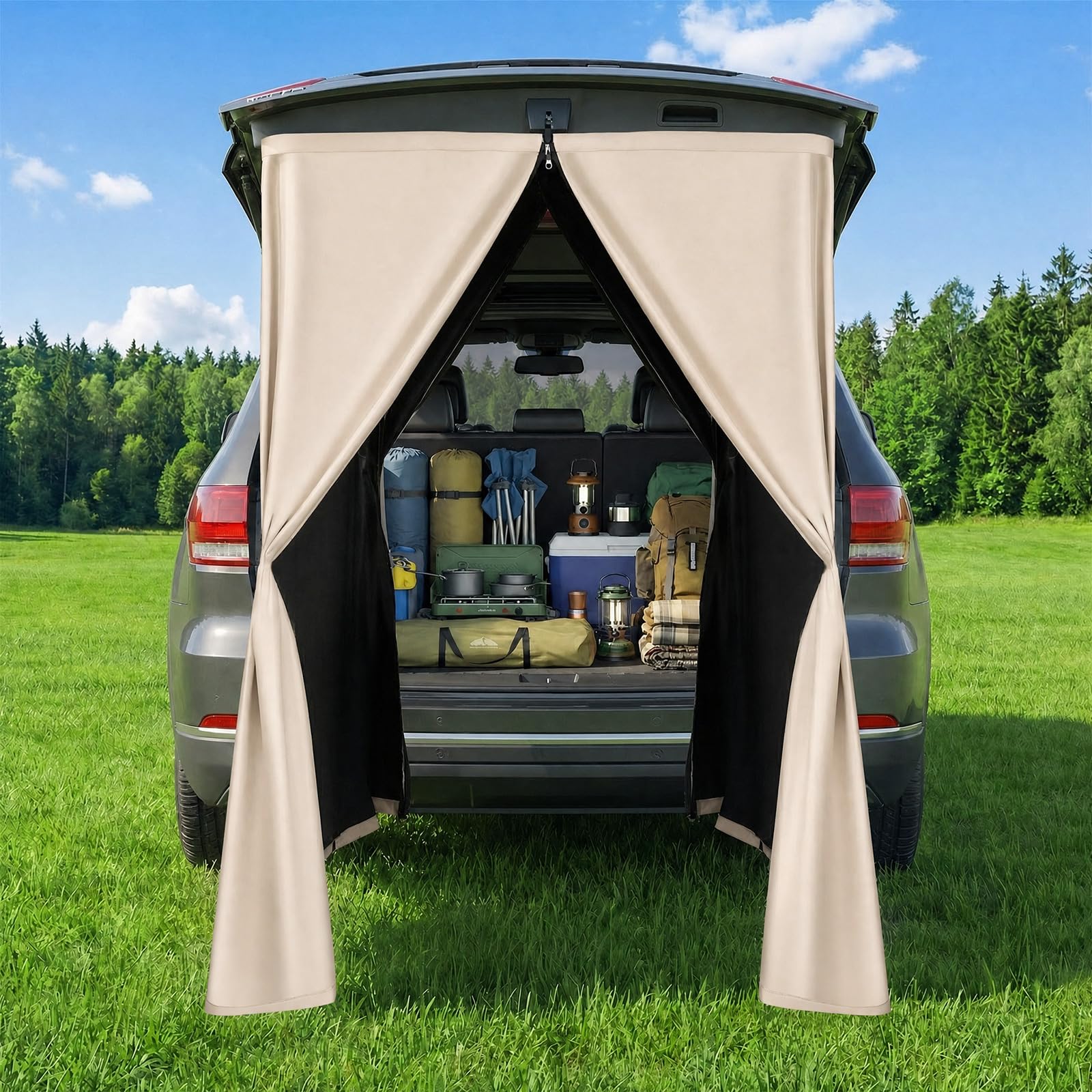 Tenda da Doccia per Portellone Posteriore per Auto, Spogliatoio da Esterno, Tenda per la Privacy sospesa 210D, Tenda per la Privacy Portatile, Adatta per Campeggio, Spiaggia, Viaggi