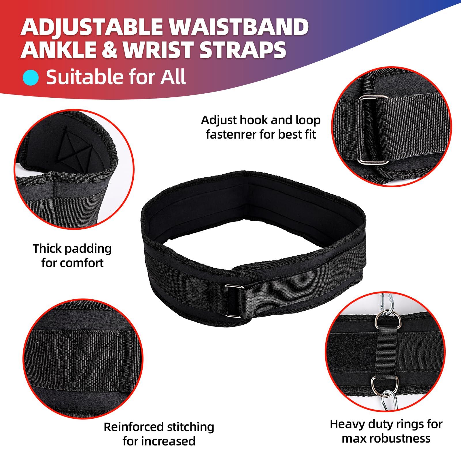 Boxing Resistance Bands Set for Boxing MMA Martial Arts Training Equipment, 150lbs Exercise Bands with Cuffs & Belt, Workout Band for Resistance Training Enhance Explosive Power/Speed/Agility