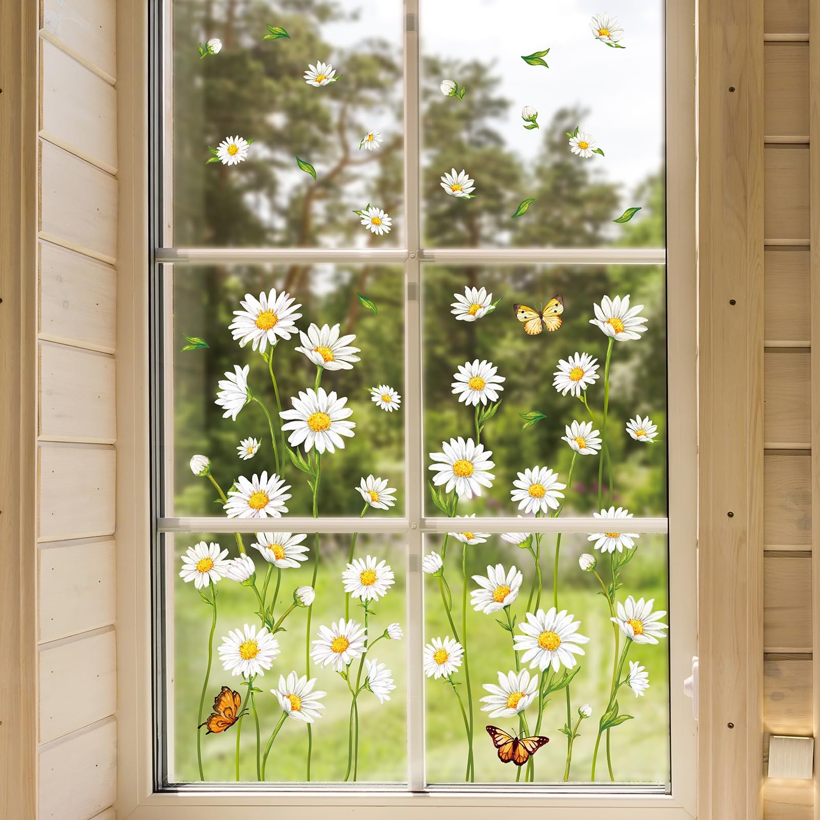 Double Sided Spring Window Cling Removable Tulip Butterfly