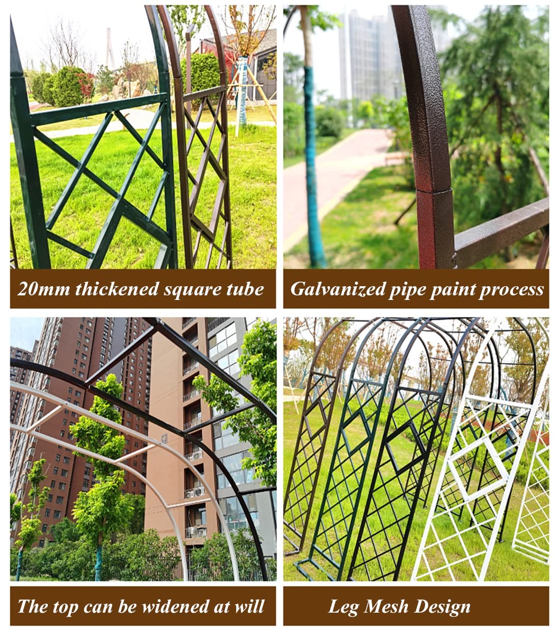 Metalowa kratka ogrodowa 2,30 m na róże i rośliny pnące, czarna, 340 x 230 cm - idealna dekoracja ślubna na zewnątrz i wsparcie patio do ekspozycji kwiatowych