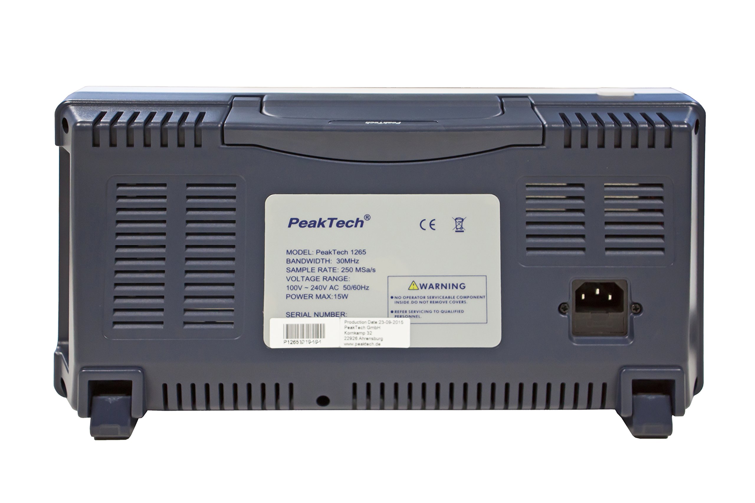 PeakTech P 1265 – Digitales 2-Kanal 30MHz Speicher-Oszilloskop mit USB, VGA und LAN Anschluss – Oszilloskop mit hochauflösendem 8“ Farbdisplay – 20 automatische Messmodi – (10.000/Ch.)