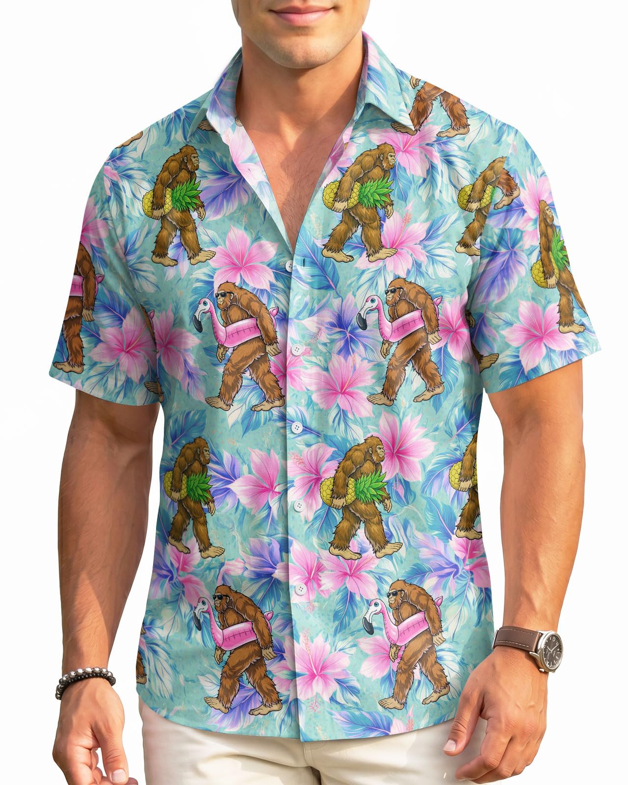 99TIMORO Funny Film Summer Button Down Shirt Men Short Sleeve Top