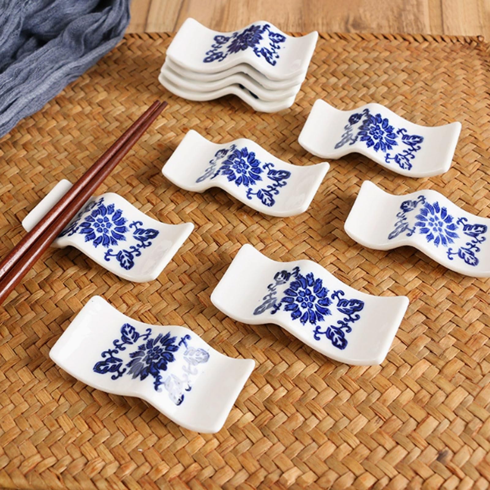 MRKU Chopstick Rest Chopsticks Holders Restaurant Ceramic,Porcelain Fork Stand,Ceramic Fork Spoon,Kitchen Dining Table Decoration,Easy To Clean