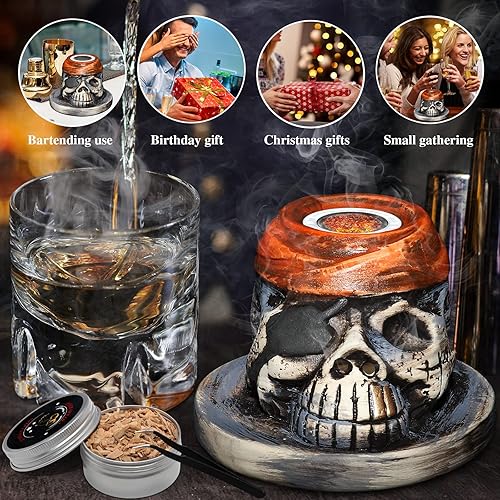 Miniatura 2 de Kit de cóctel a la antigua, kit de ahumador de cóctel con antorcha, 4 virutas de madera saborizadas para ahumar whisky, bebida de whisky bourbon,