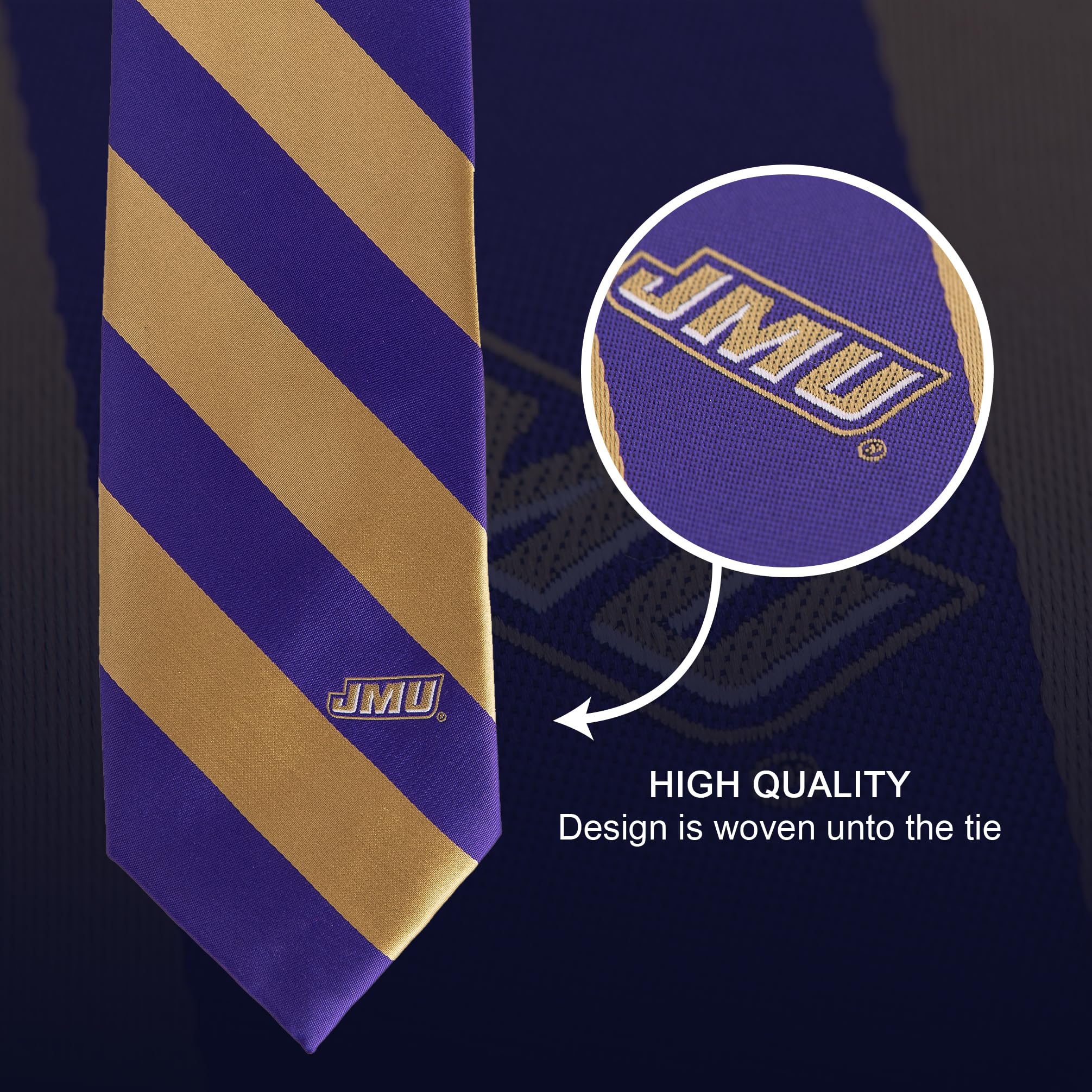 Desert Cactus James Madison University Tie Dukes JMU, 100% Polyester, with Logo