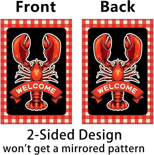 Miniatura 3 de Nepnuser Bandera de jardín con texto en inglés "Crawfish Boil" Let's Cray - Suministro para fiesta de cumpleaños, langosta para interiores y