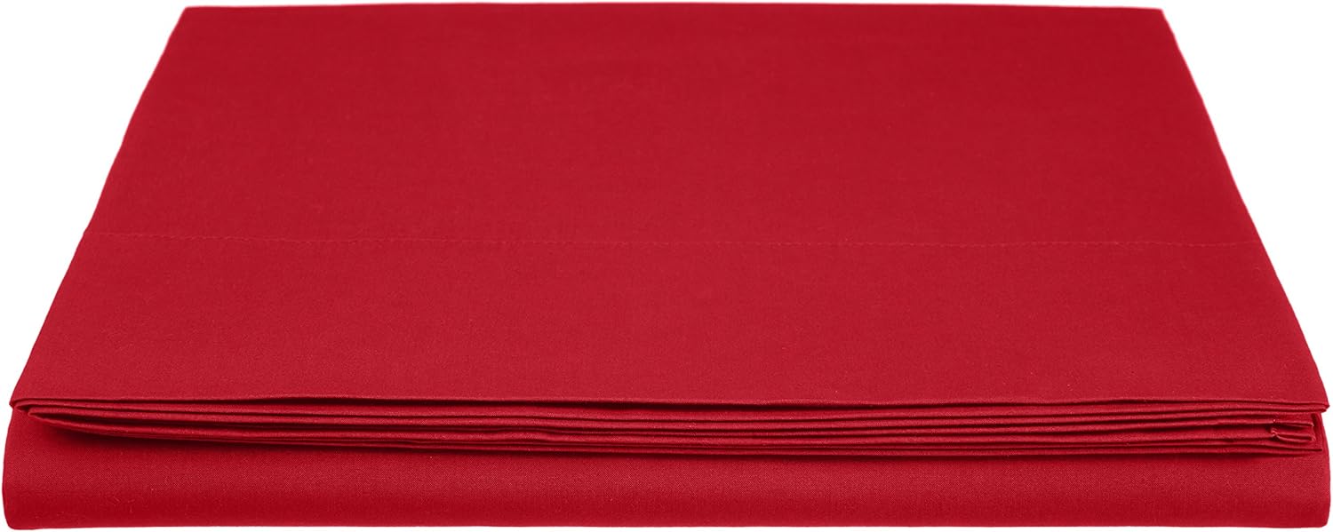 Amazon Basics Everyday Flat Sheet, King Dark Red Amazon.co.uk Home