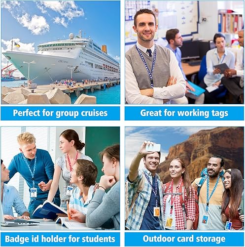Miniatura 5 de Cordón de crucero para tarjetas de barco, paquete de 4 cordones impermeables de crucero con hebilla desmontable y soporte para tarjetas de