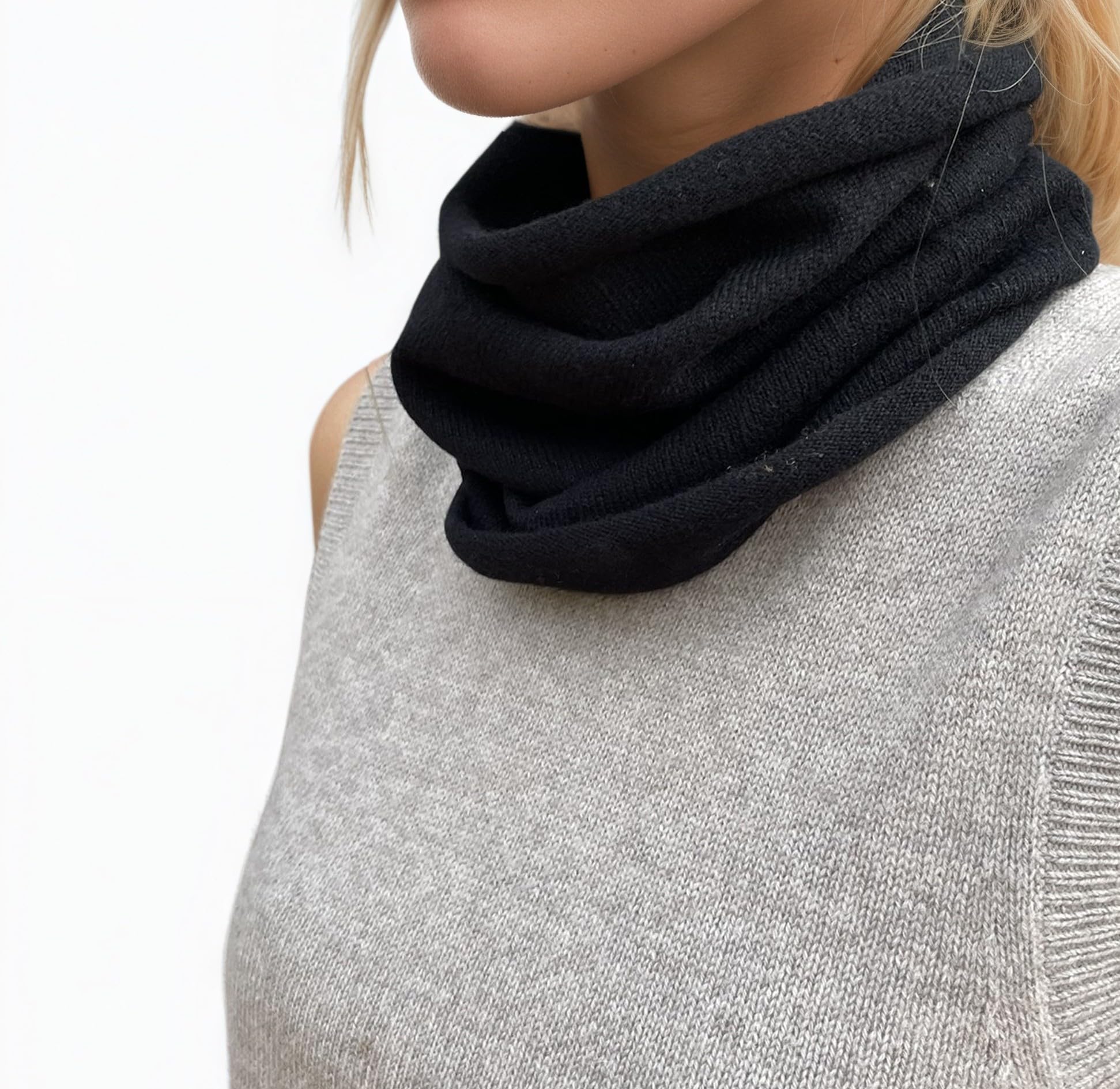 scaldacollo tubolare sciarpa ad anello donna di 100% Cachemire Lana sciarpa tubolare Uomo collo di Cashmere Unisex