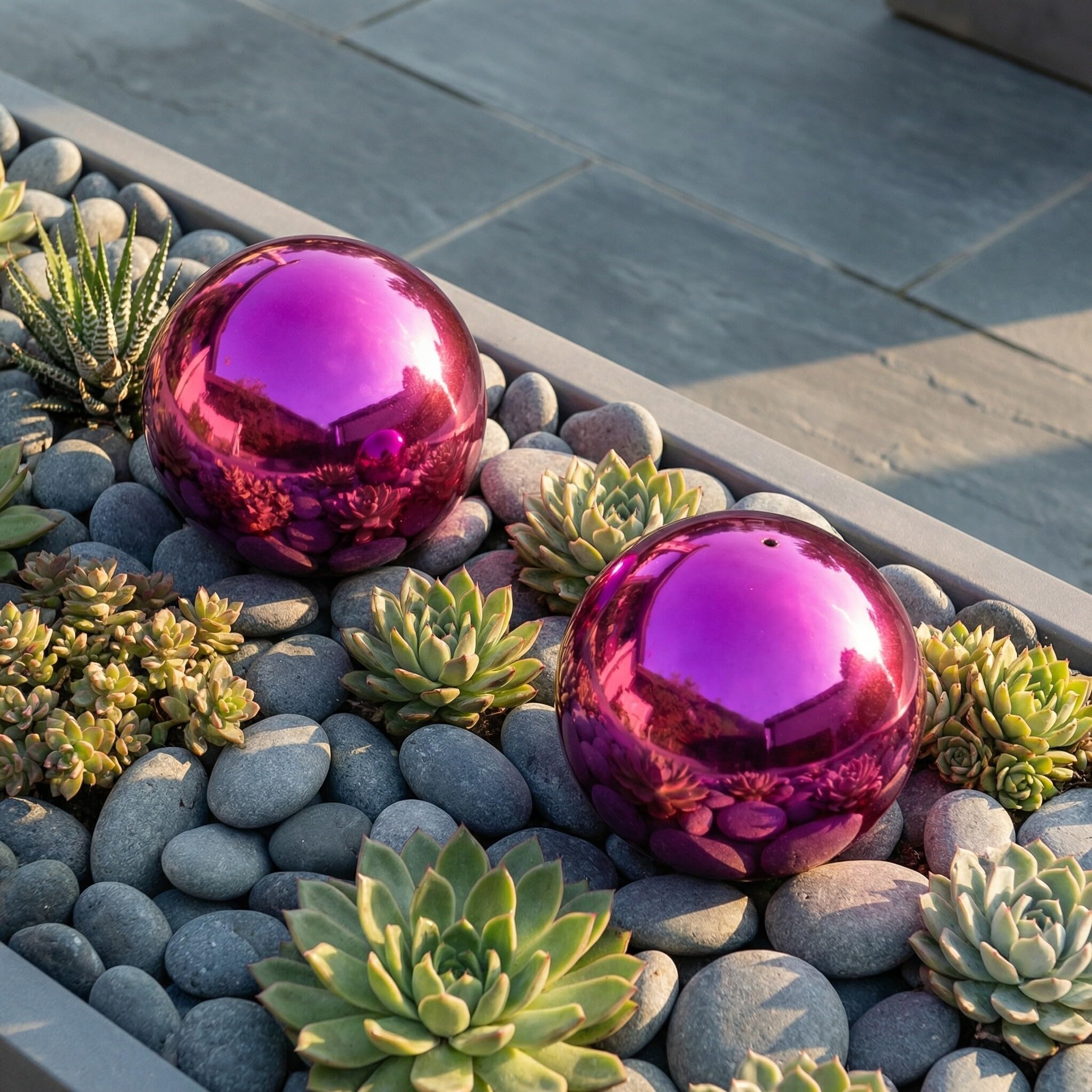 YARNOW 2 Pezzi Sfera Riflettente da Giardino in Acciaio Inossidabile Stabile e Contemporanea per Decorazione Esterna di Casa e Cortile